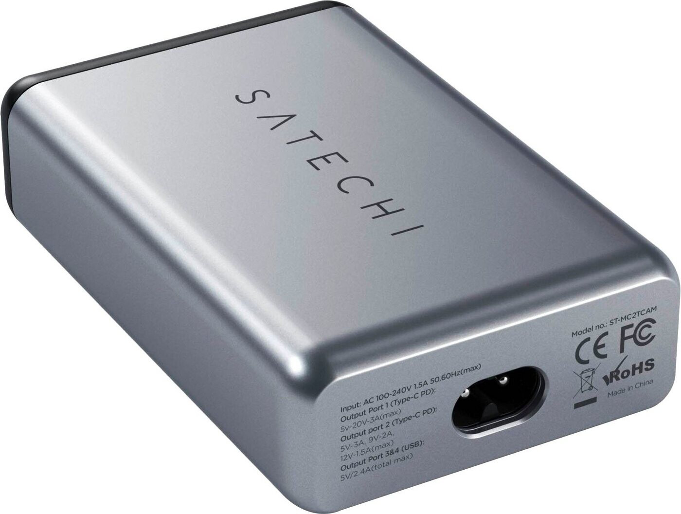 Satechi 75W Dual Type-C PD Travel Charger space gray Satechi 75W Dual Type-C PD Travel Charger space gray