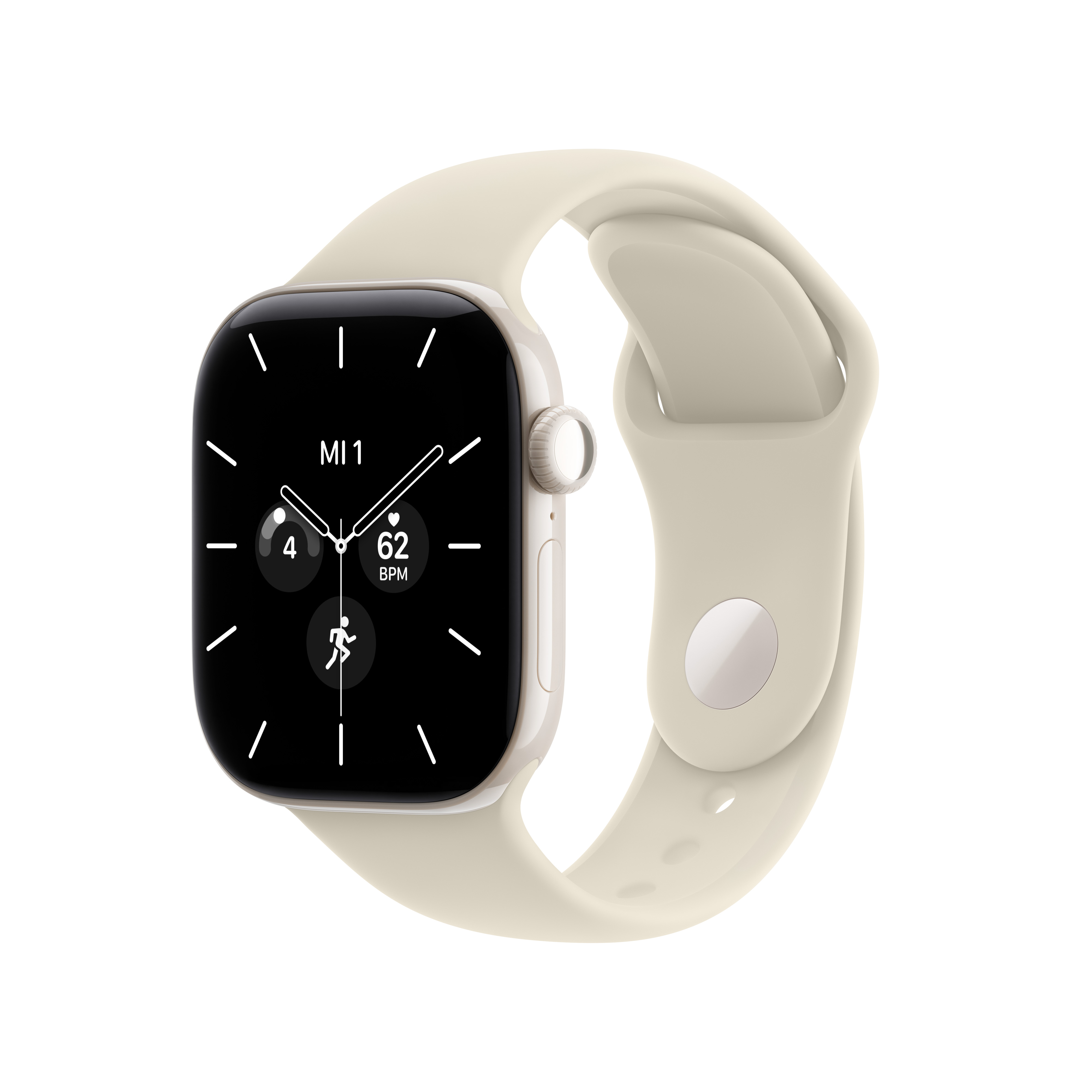 Apple Watch S12 Cell. 42mm Pearl White Ceramic Case with Sand Sport Band S/M
