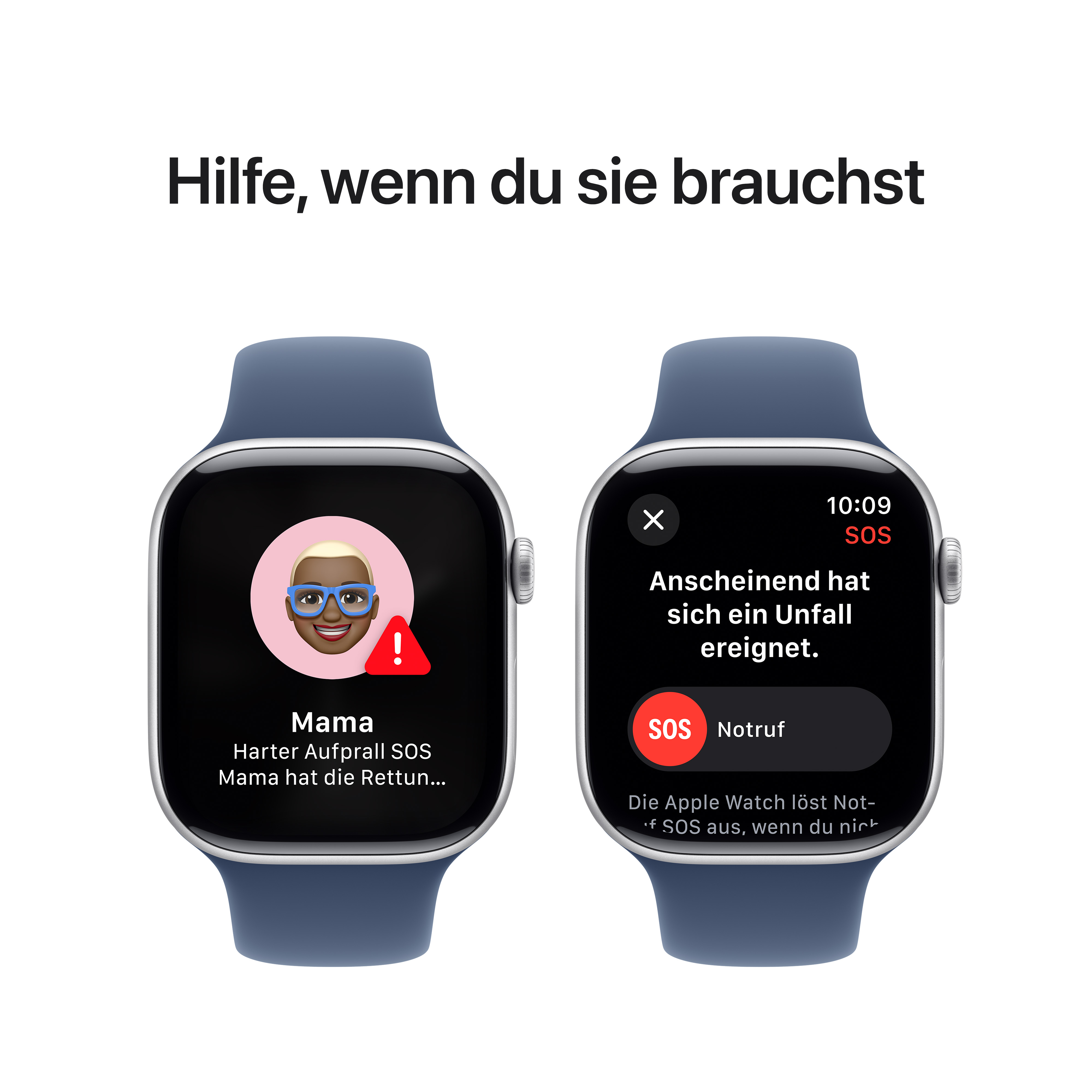 Apple Watch S10 Cel 46mm Alu Silver Denim Sport Band S/M