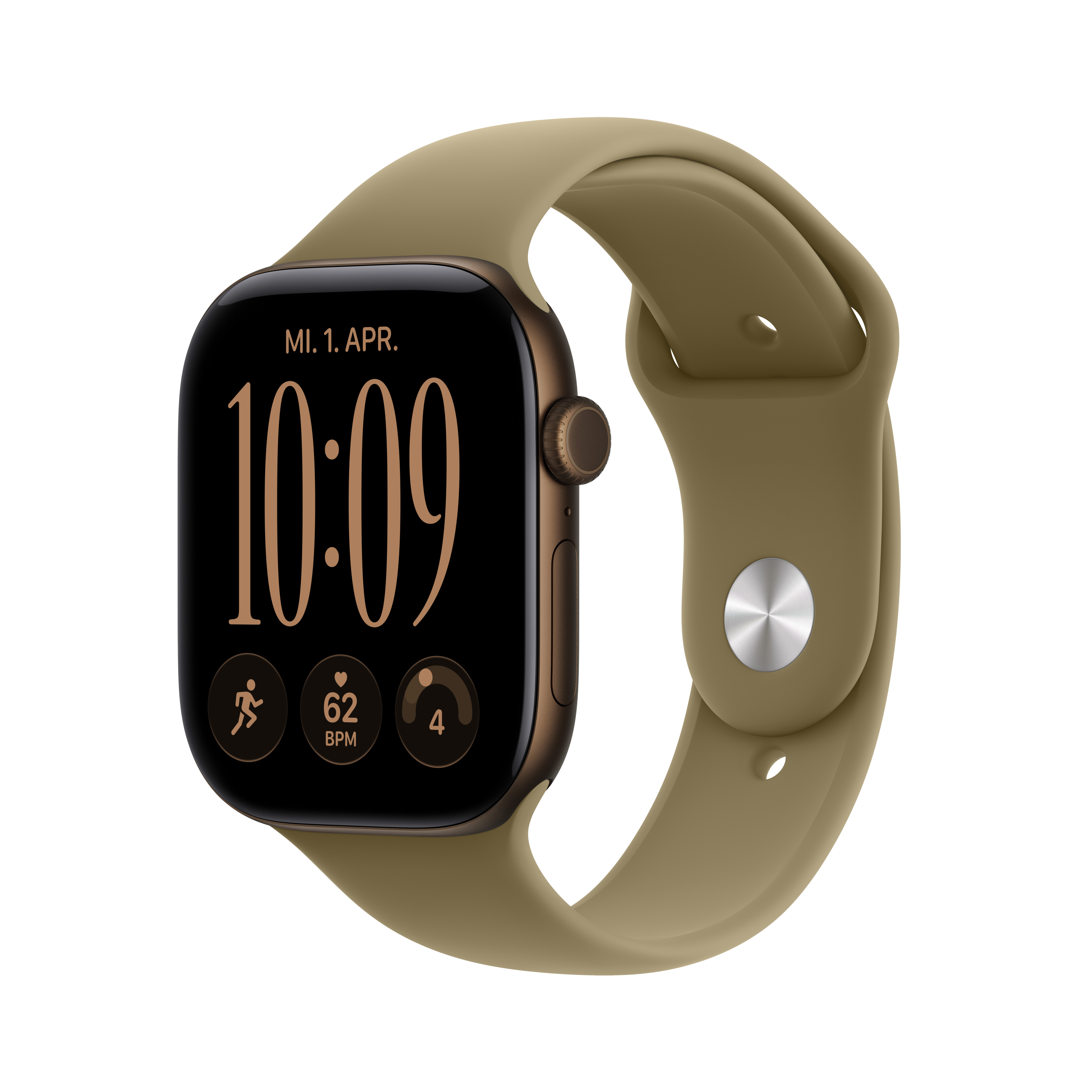Apple Watch S12 Cell. 46mm Dark Bronze Alu Case with Olive Sport Band S/M