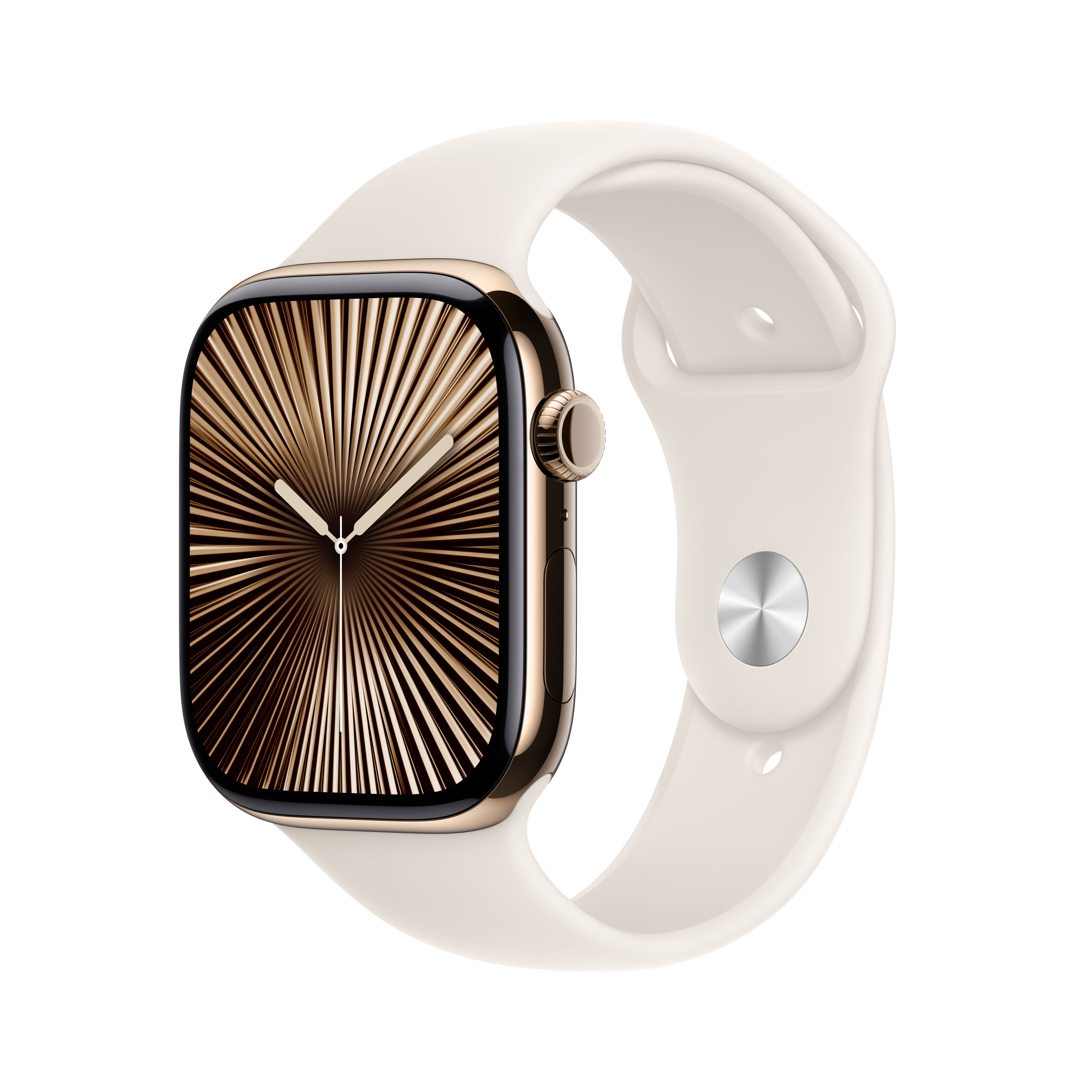 Apple Watch S10 Cel 46mm Gold Titan Starlight Sport Band S/M