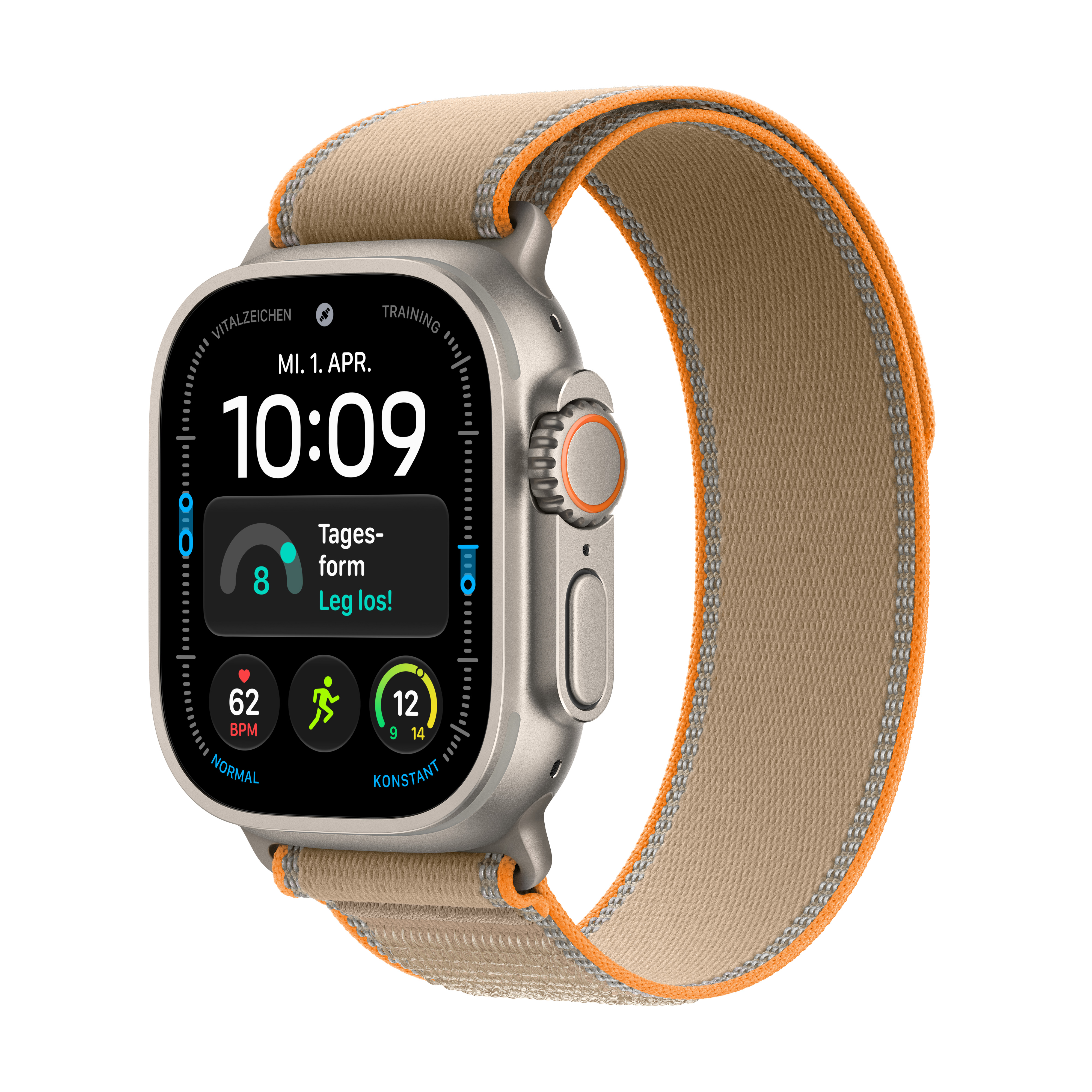 Apple Watch Ultra 4 Cell. 49mm Natural Titanium Case with Sand Trail Loop S/M