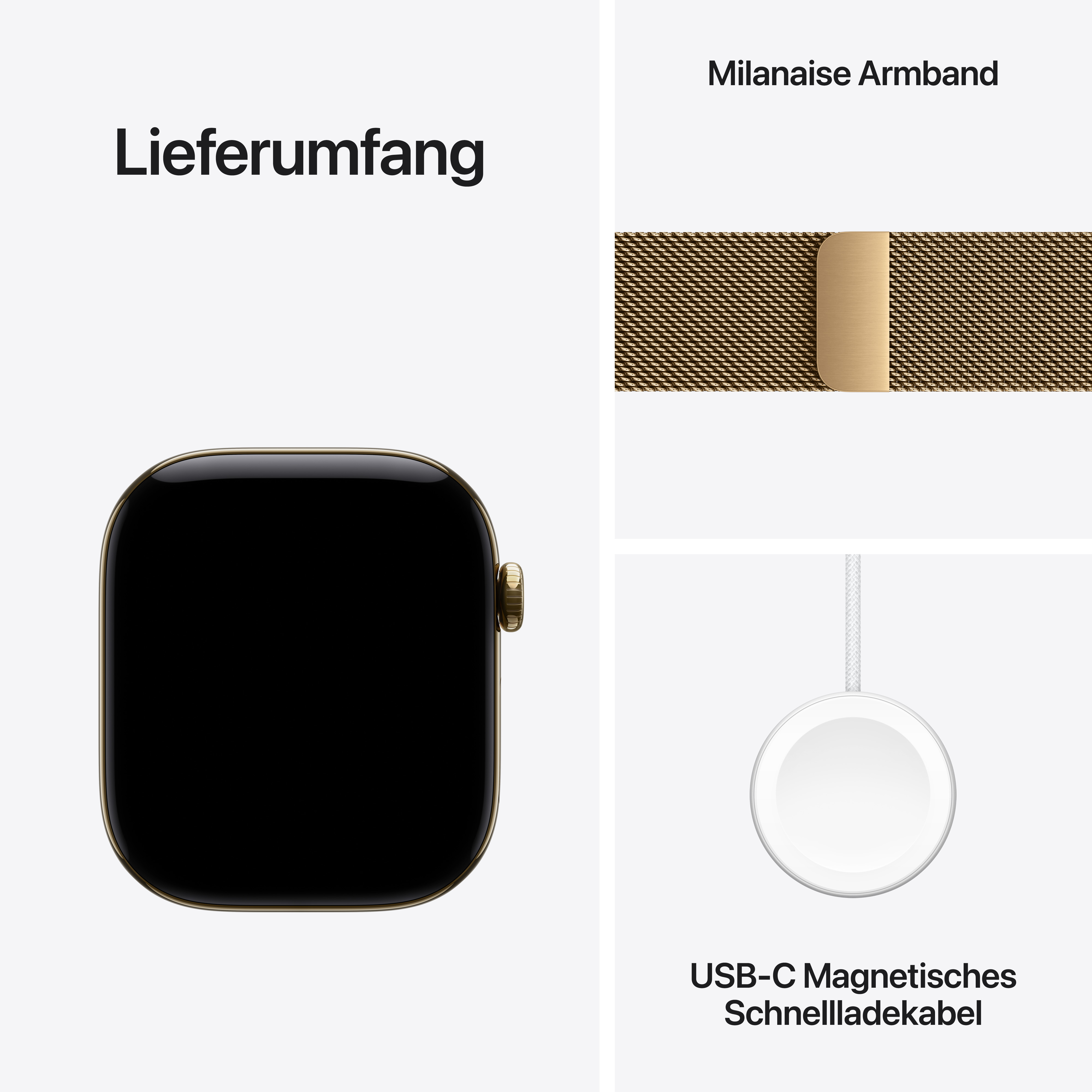 Apple Watch S12 Cell. 46mm Radiant Gold Titanium Case with Radiant Gold Milanese Loop S/M