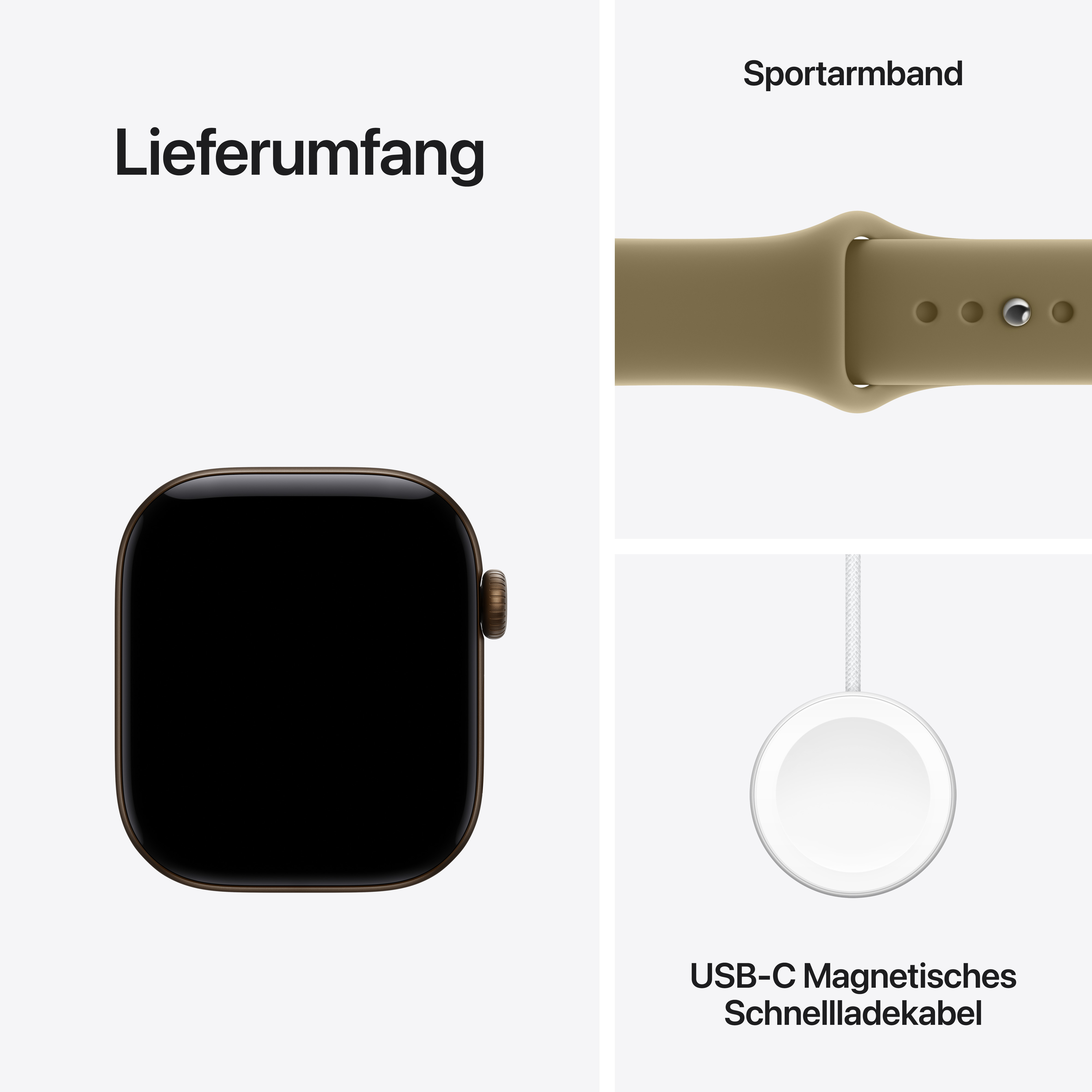 Apple Watch S12 GPS 42mm Dark Bronze Alu Case with Olive Sport Band M/L