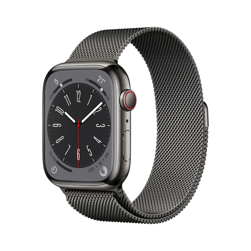 Apple Watch S8 CEL 45 mm Steel Graphite + Milanese Loop 