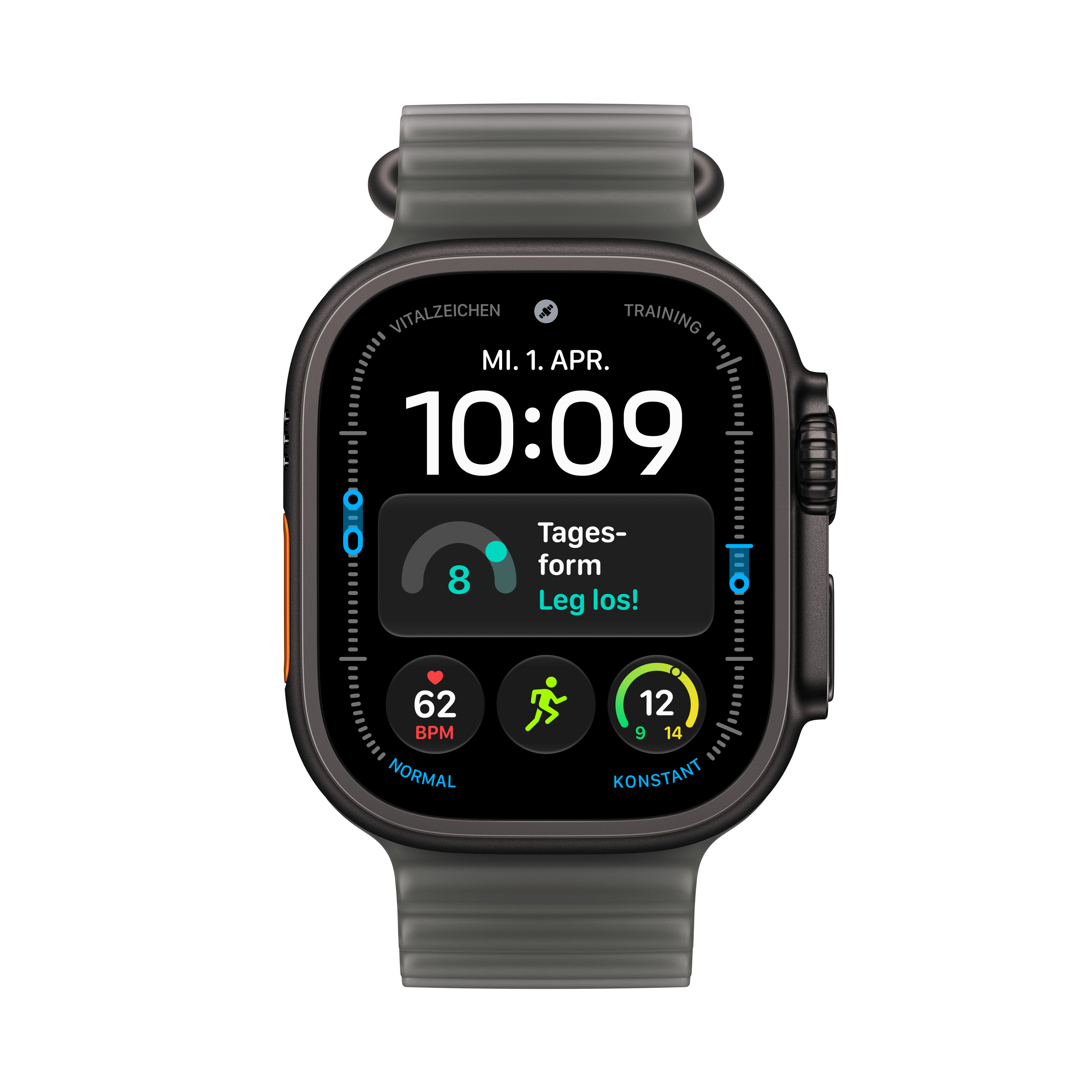 Apple Watch Ultra 4 Cell. 49 mm Black Titanium Case with Translucent Black Ocean Band