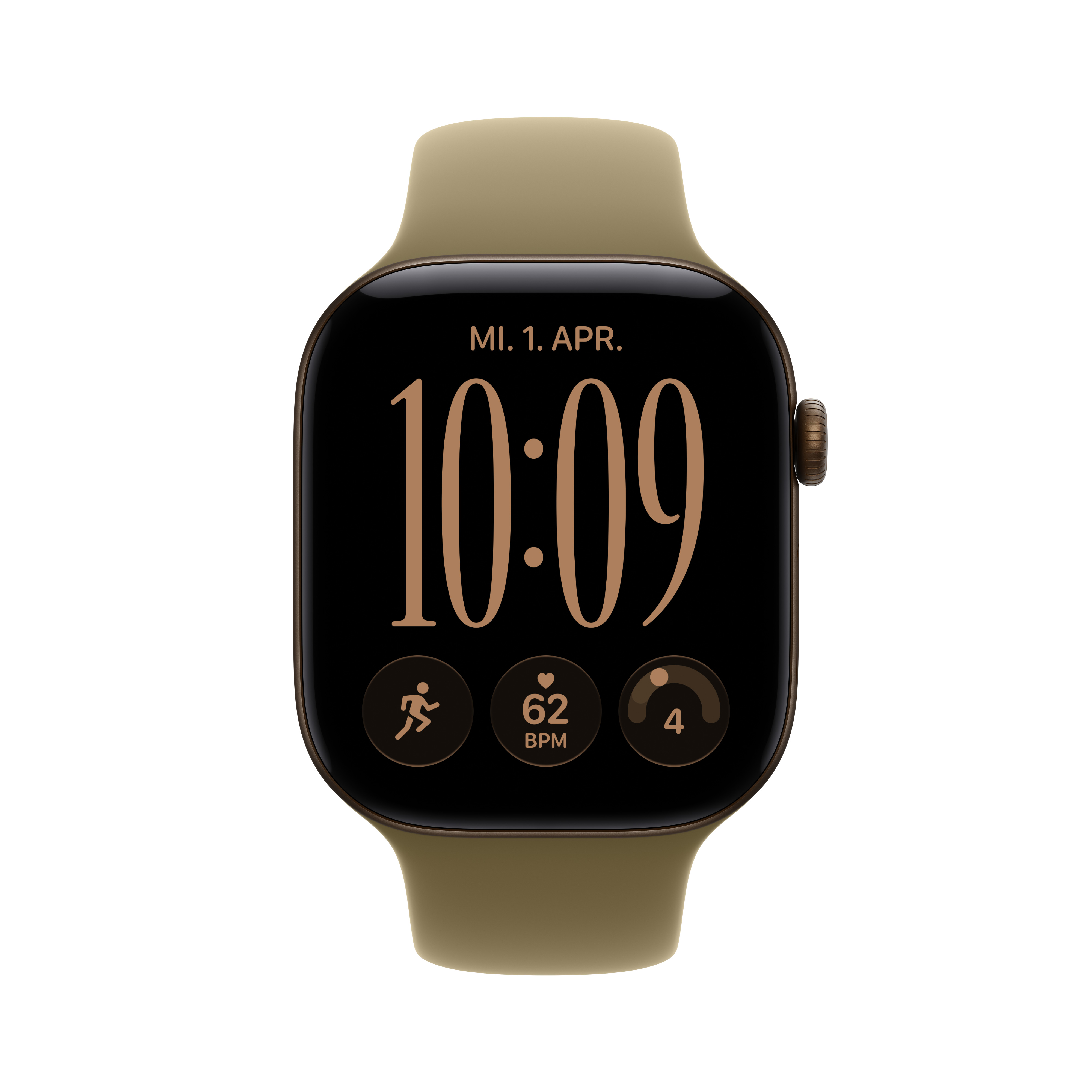 Apple Watch S12 Cell. 46mm Dark Bronze Alu Case with Olive Sport Band S/M