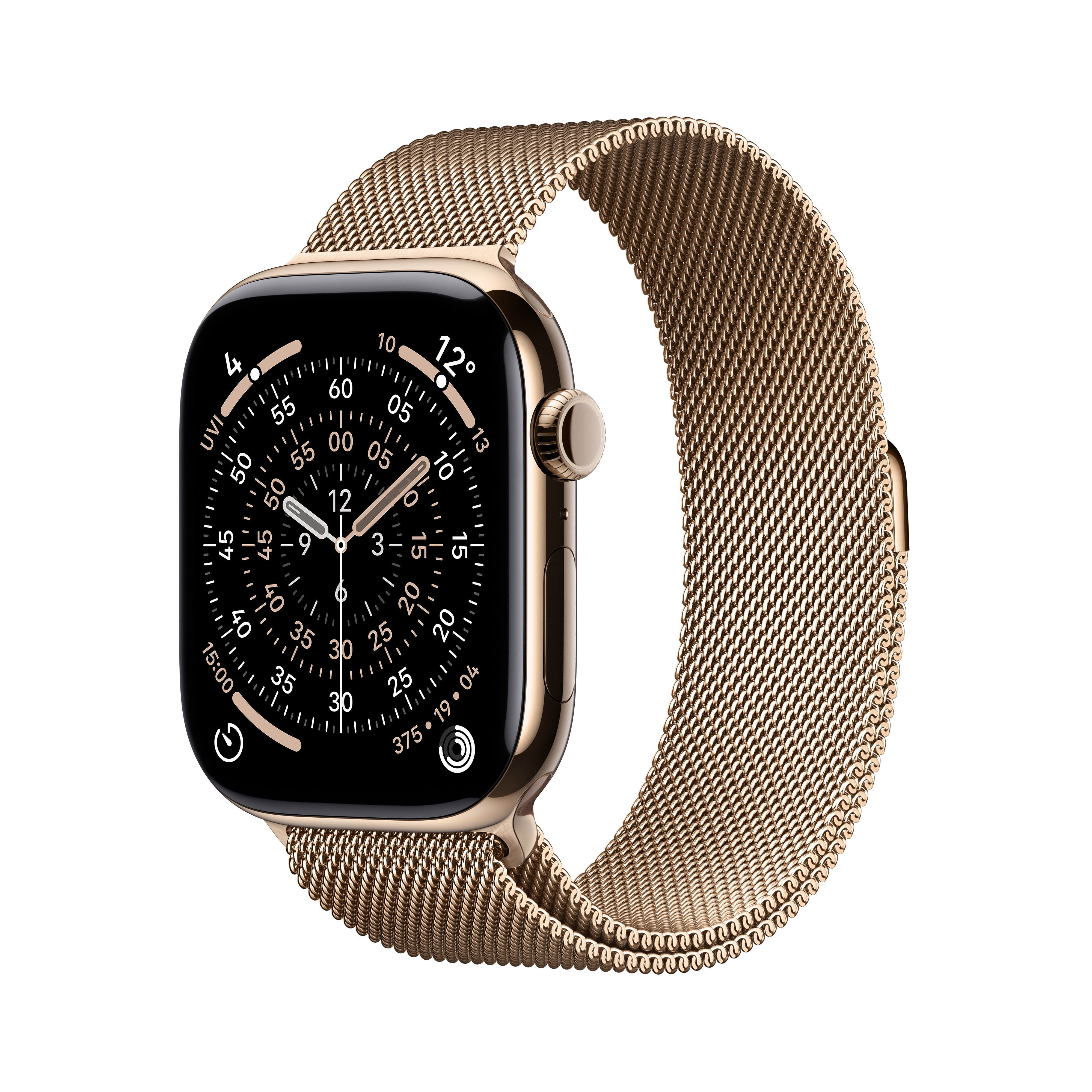 Apple W 11 Cel 46mm GT Case Gold Milanese Loop M/L