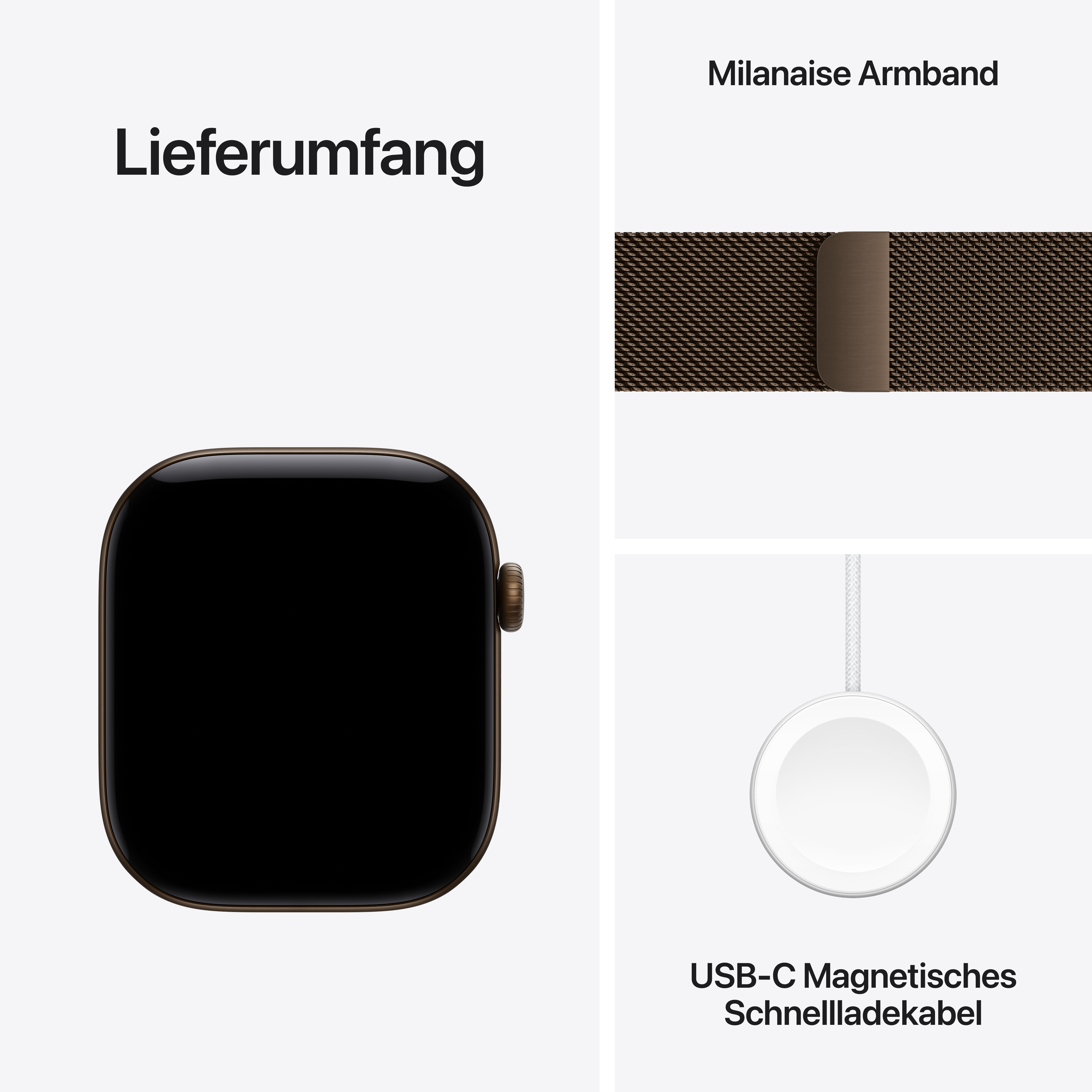Apple Watch S12 GPS 46mm Dark Bronze Alu Case with Dark Bronze Milanese Loop S/M