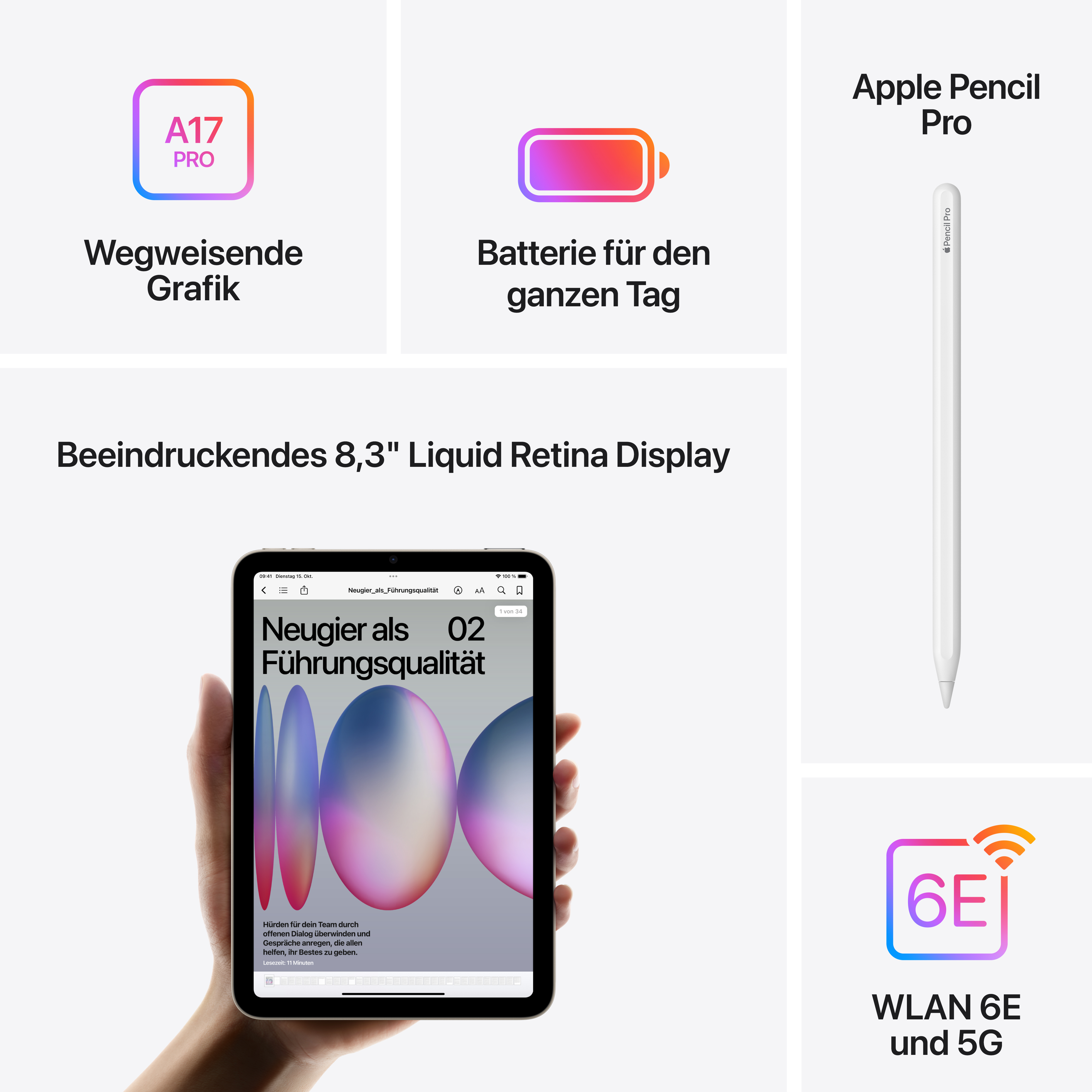 Apple iPad mini 2024 Wi-Fi + Cellular 256GB - Purple Apple iPad mini 2024 Wi-Fi + Cellular 256GB - Purple