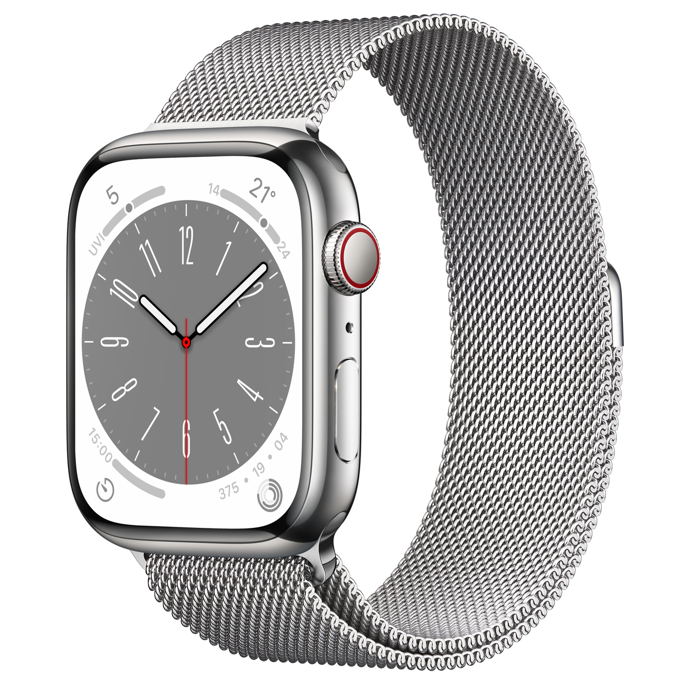 Apple Watch S8 CEL 45 mm Steel Silver + Milanese Loop