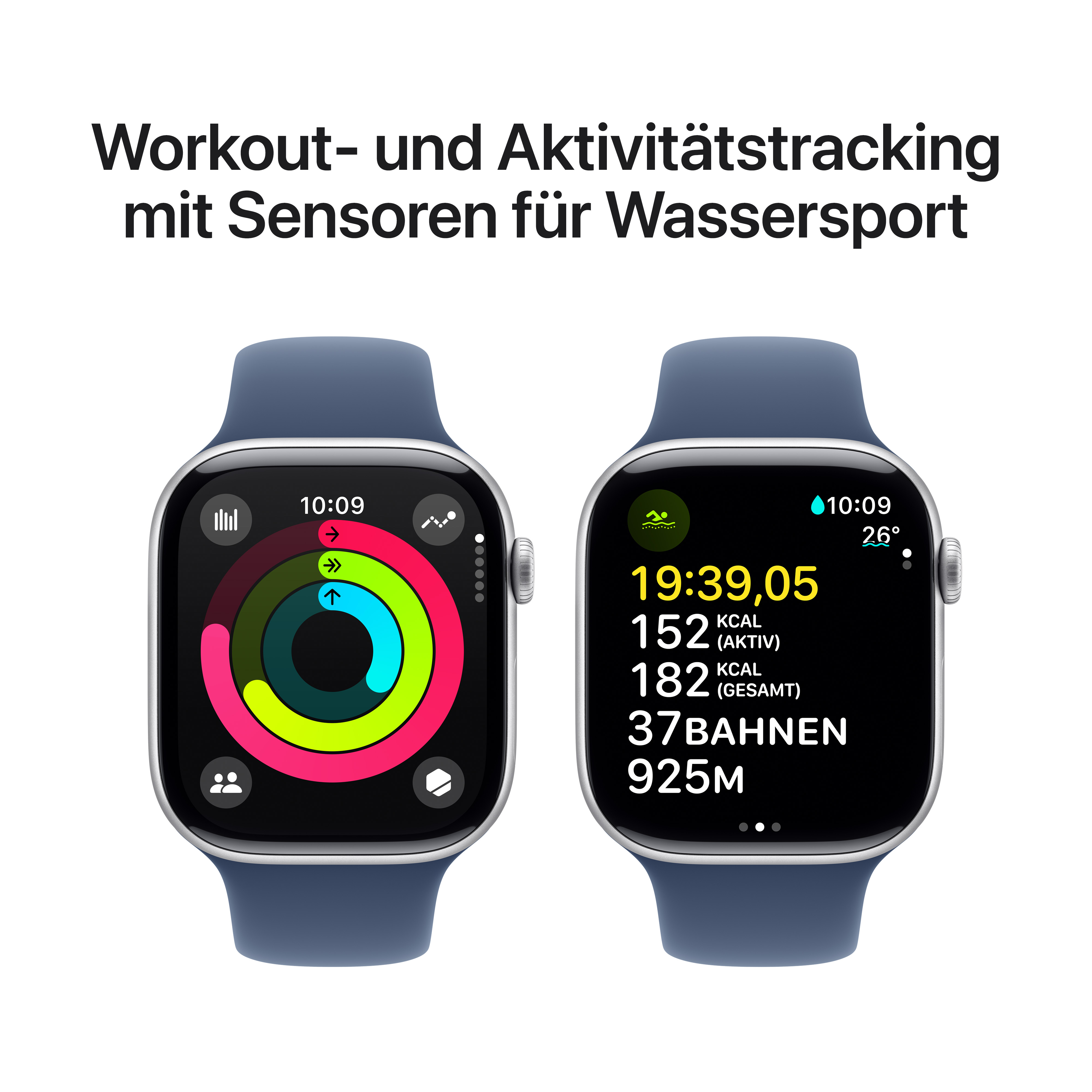 Apple Watch S10 Cel 46mm Alu Silver Denim Sport Band S/M