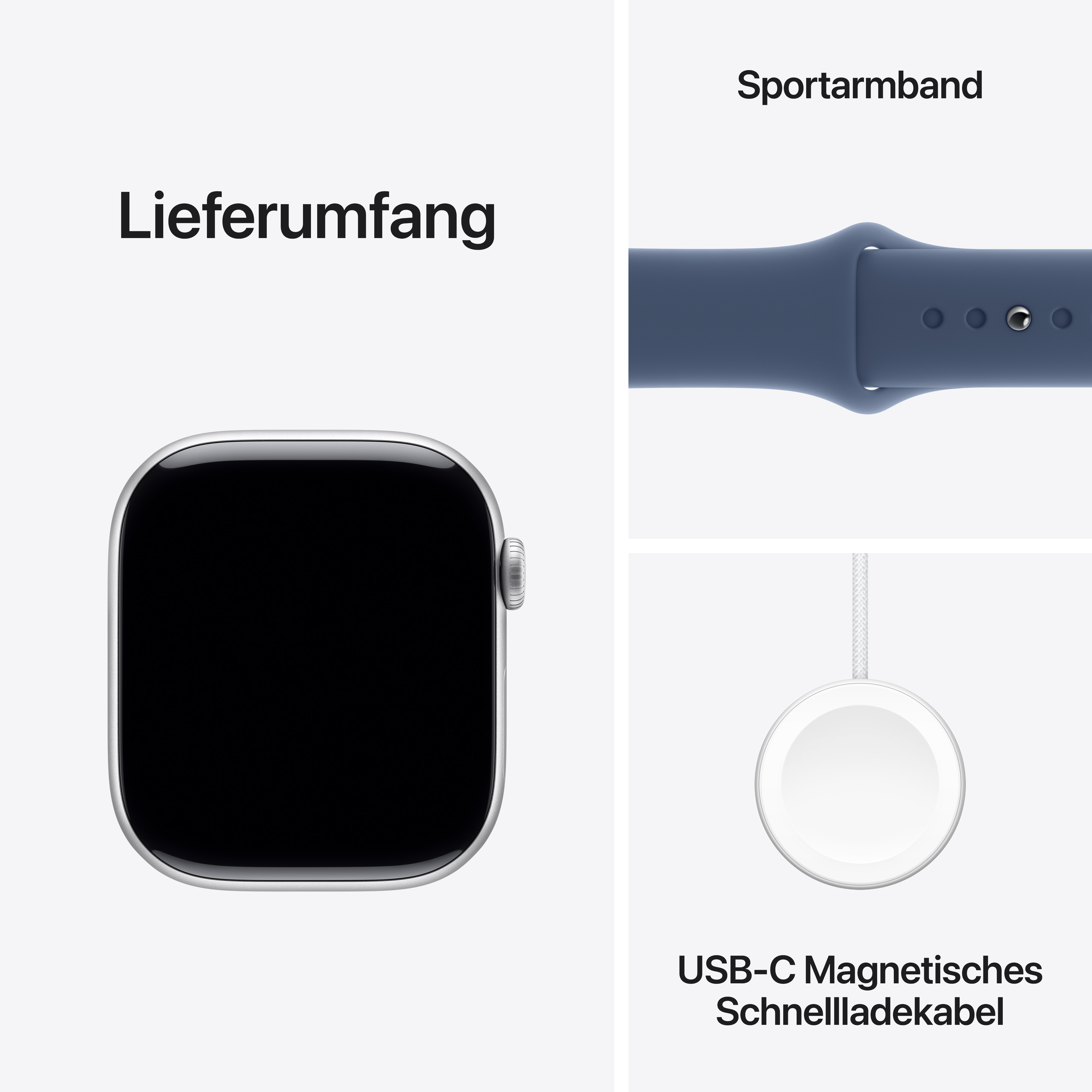 Apple Watch S10 Cel 46mm Alu Silver Denim Sport Band S/M