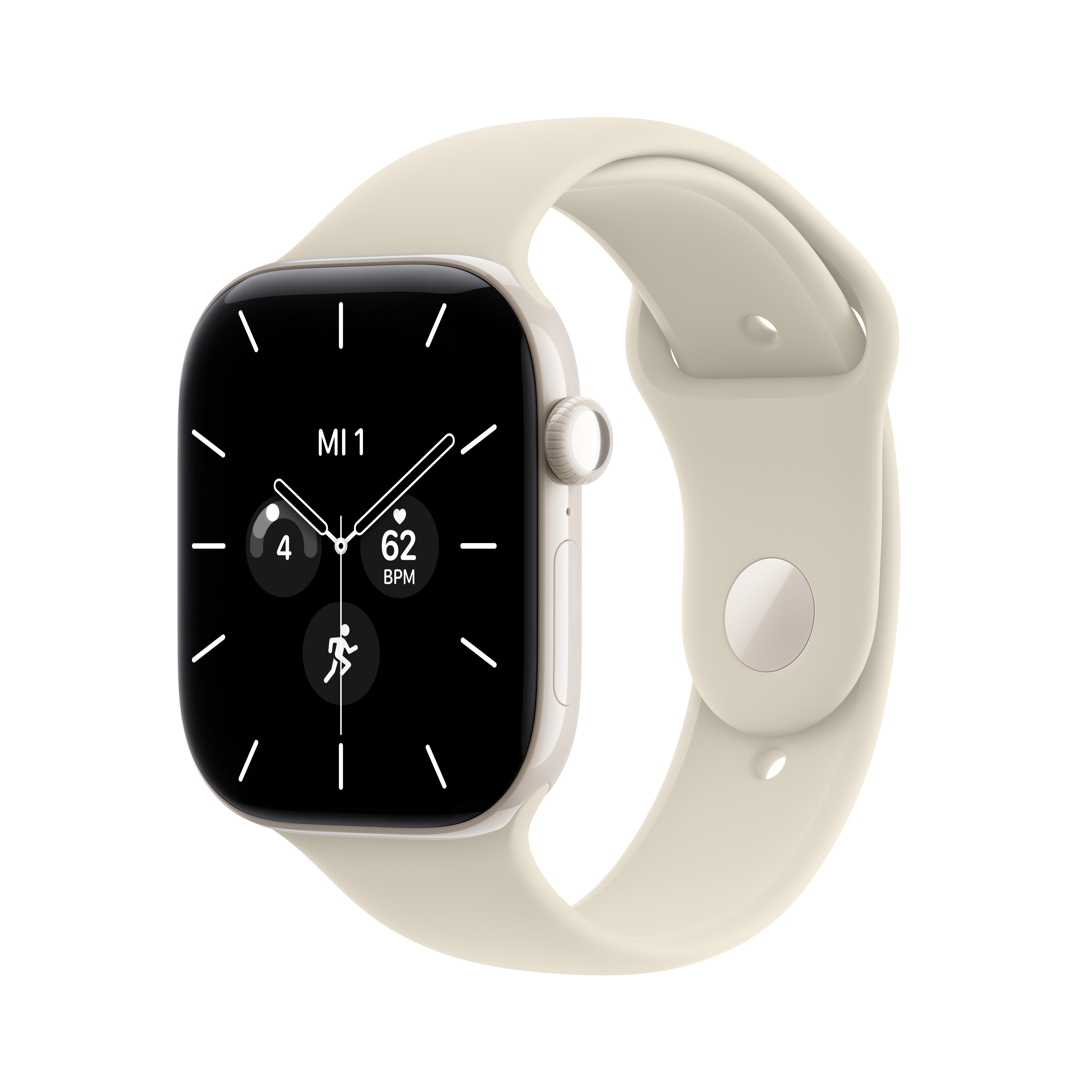 Apple Watch S12 Cell. 46mm Pearl White Ceramic Case with Sand Sport Band S/M