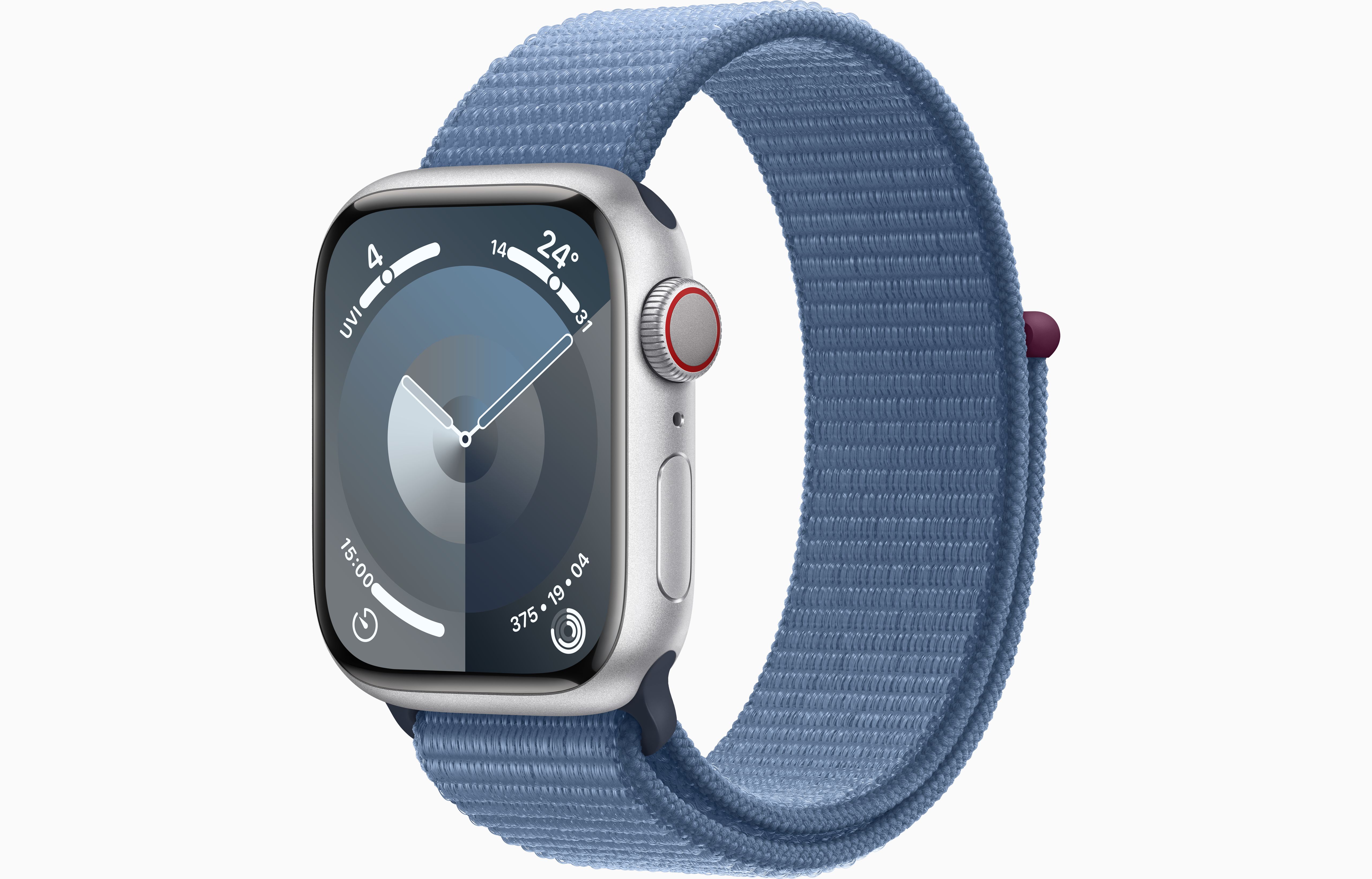 Apple Watch S9 CEL 41 mm Alu Silver + Winter Blue Sport Loop