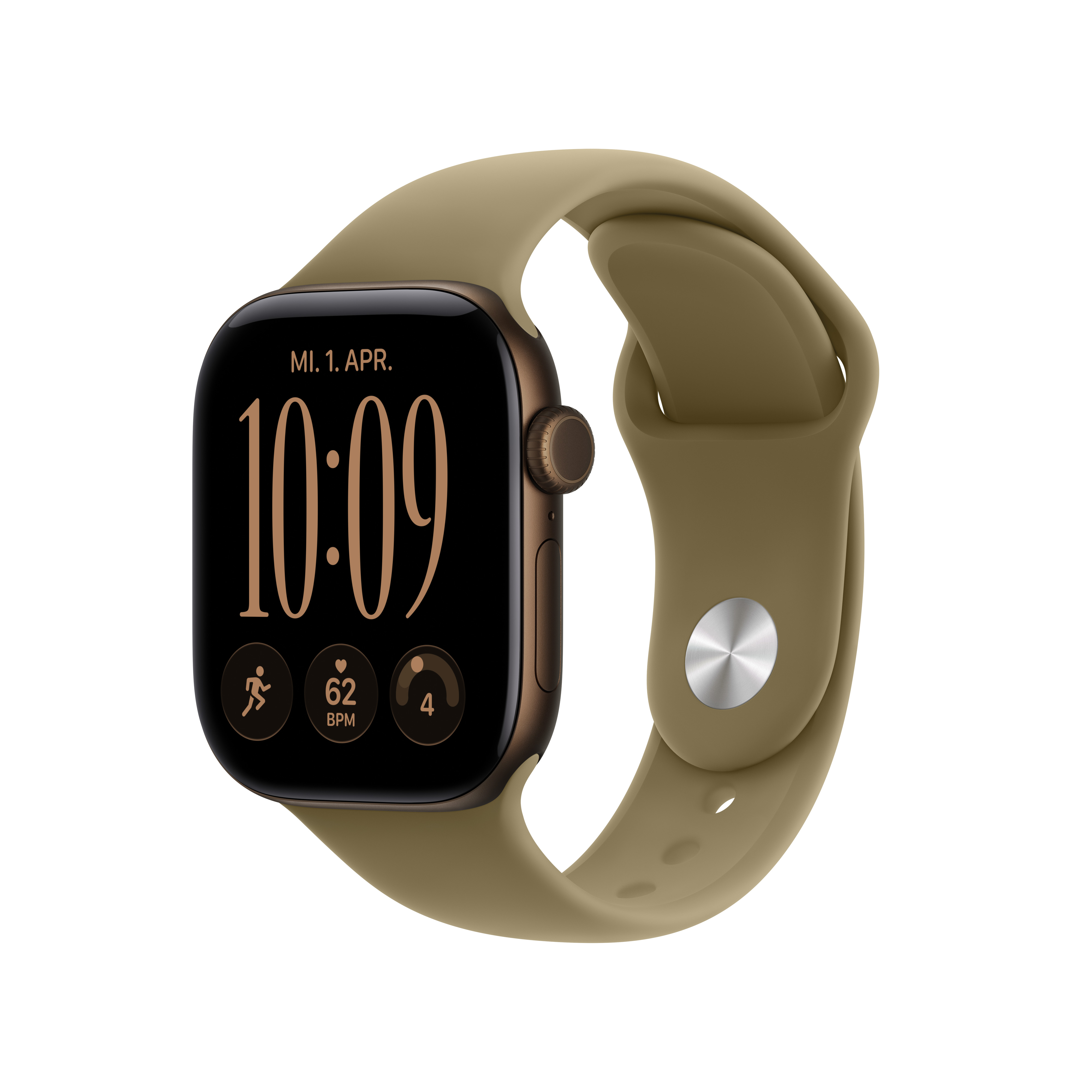 Apple Watch S12 Cell. 42mm Dark Bronze Alu Case with Olive Sport Band S/M