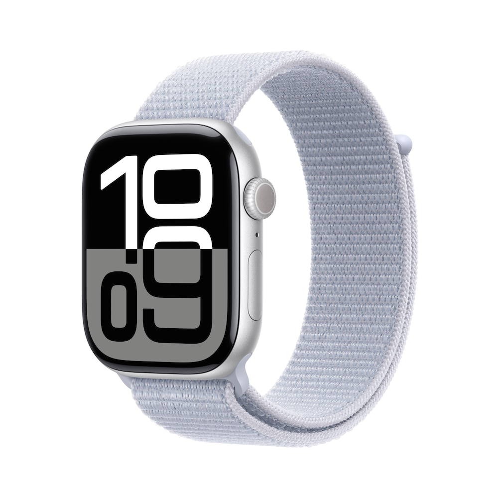 Apple Watch S10 Cel 46mm Alu Silver Blue Cloud Sport Loop