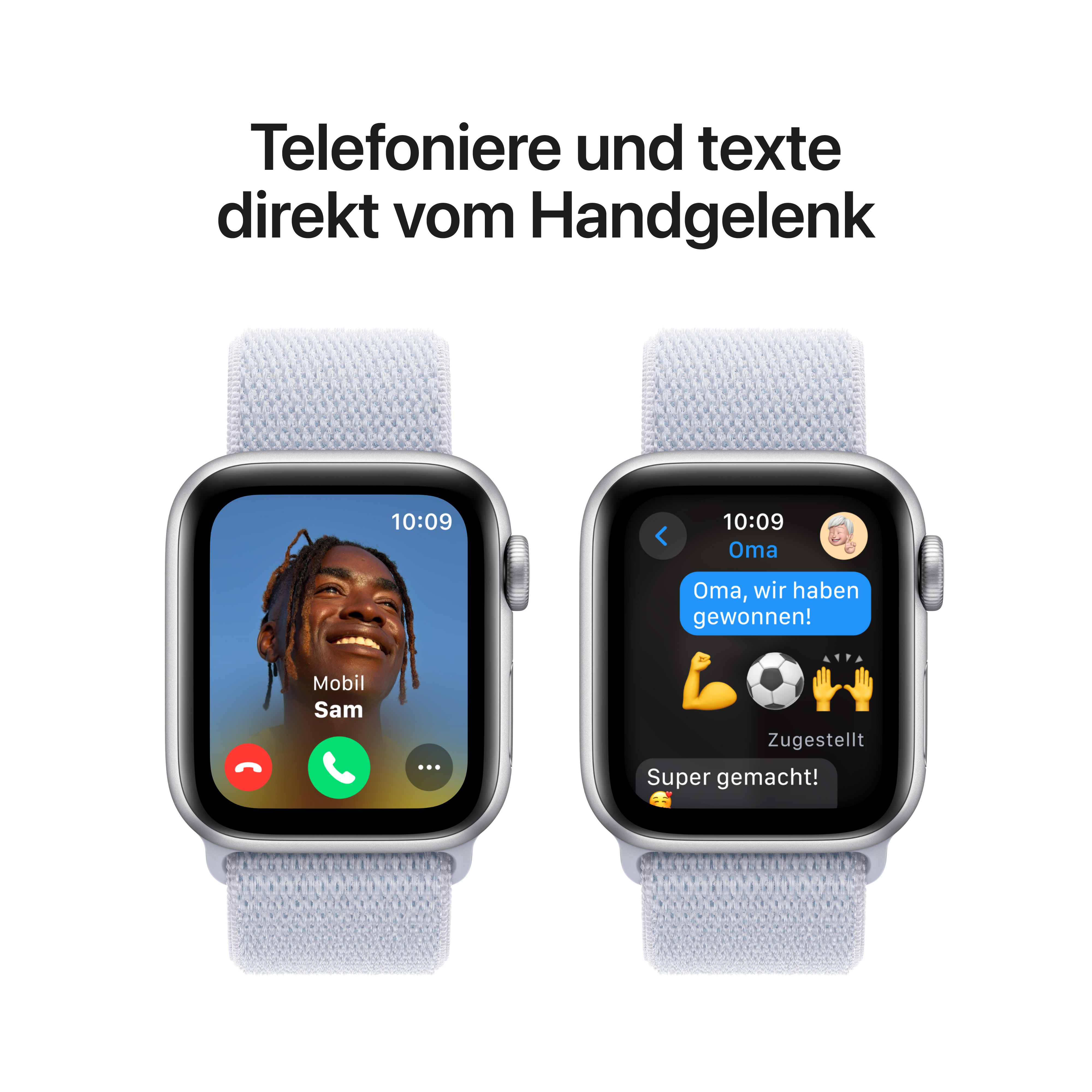 Apple Watch SE GPS 40mm Alu Silver Blue Cloud Sport Loop