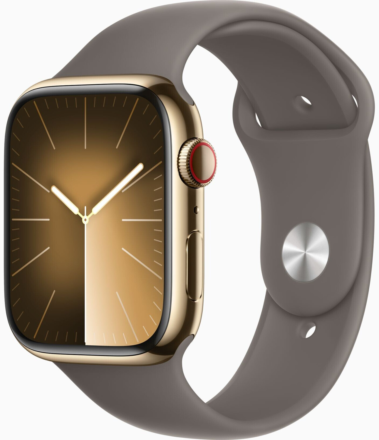 Apple Watch S9 CEL 45 mm Steel Gold + Clay Sport Band M/L