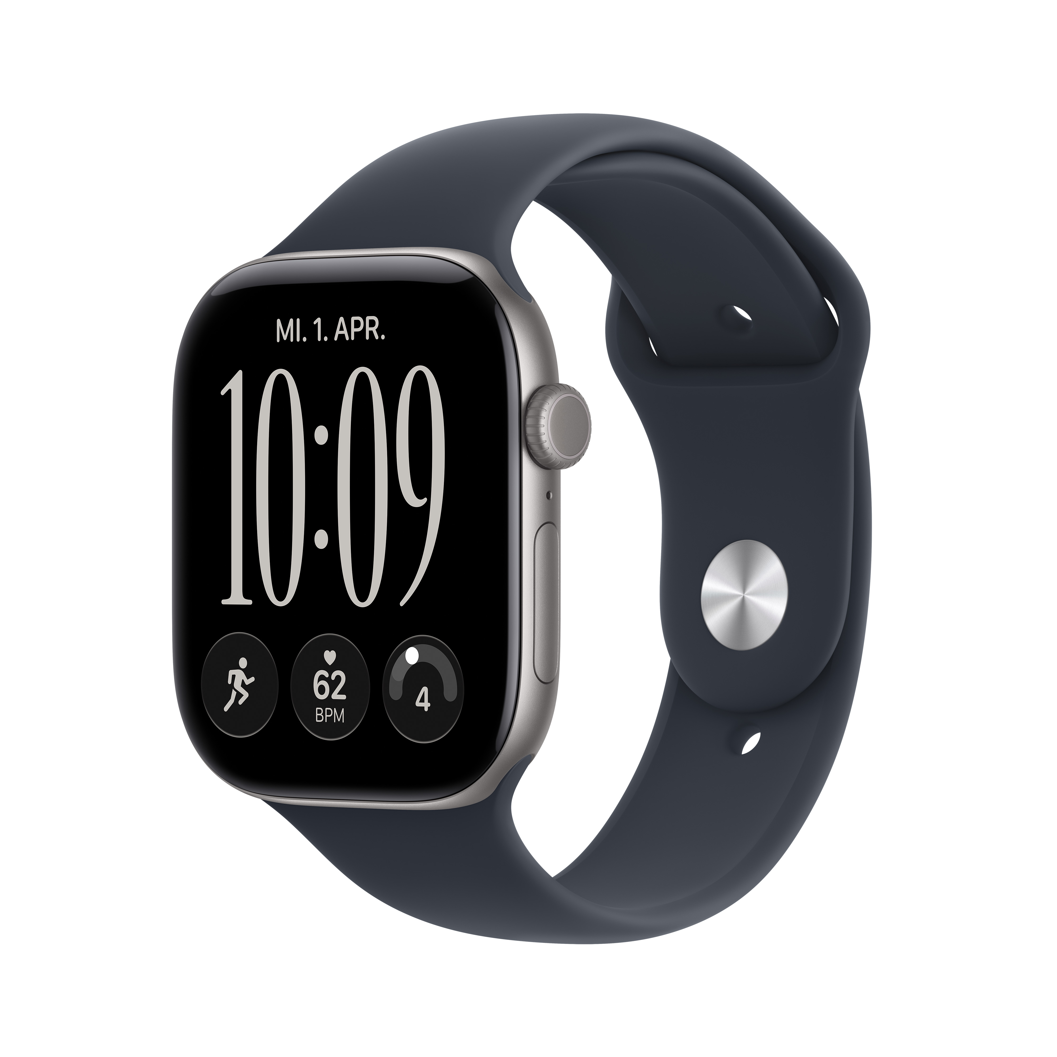 Apple Watch S12 GPS 46mm Space Grey Alu Case with Navy Blue Sport Band M/L