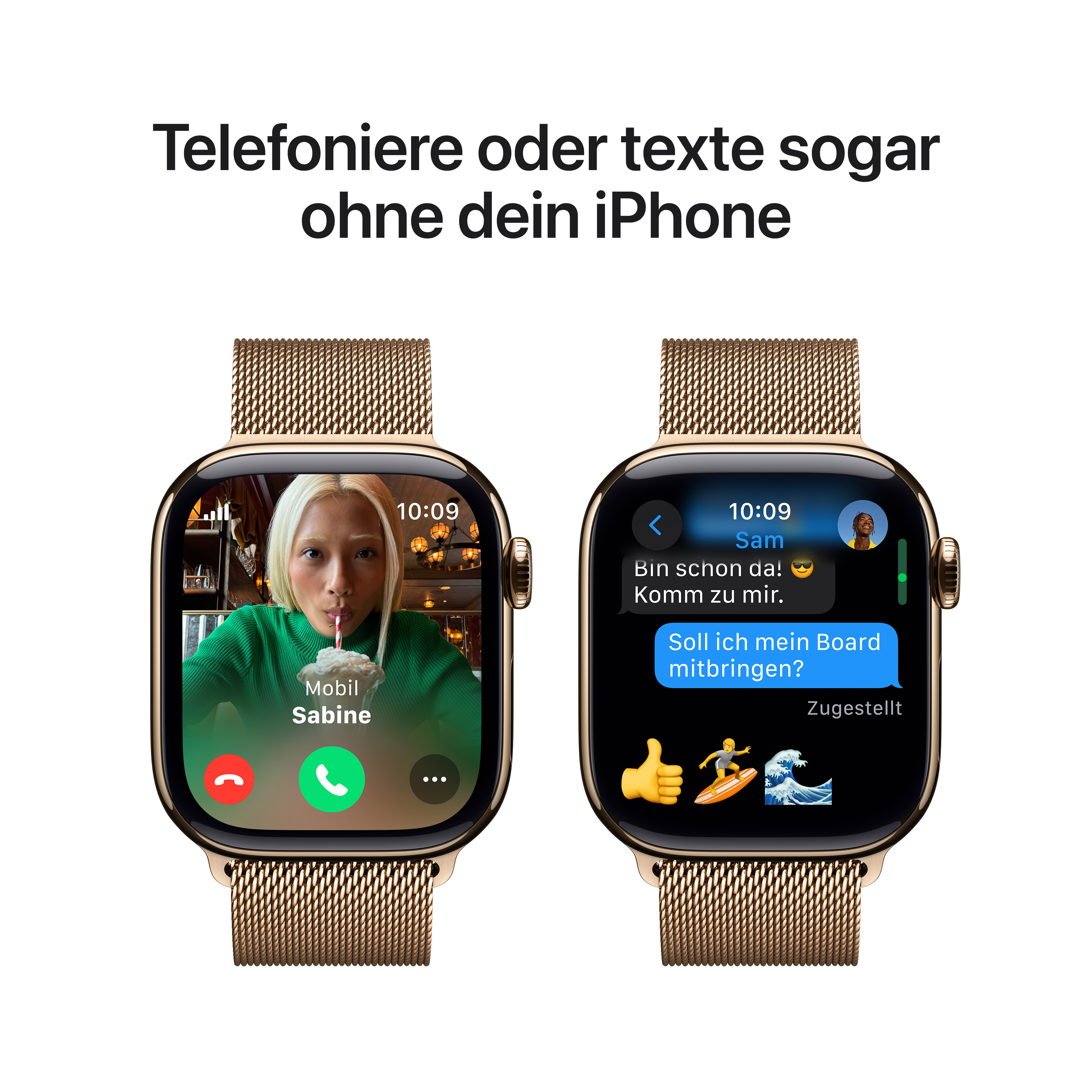 Apple Watch S10 Cel 42mm Gold Titan Gold Milanese Loop