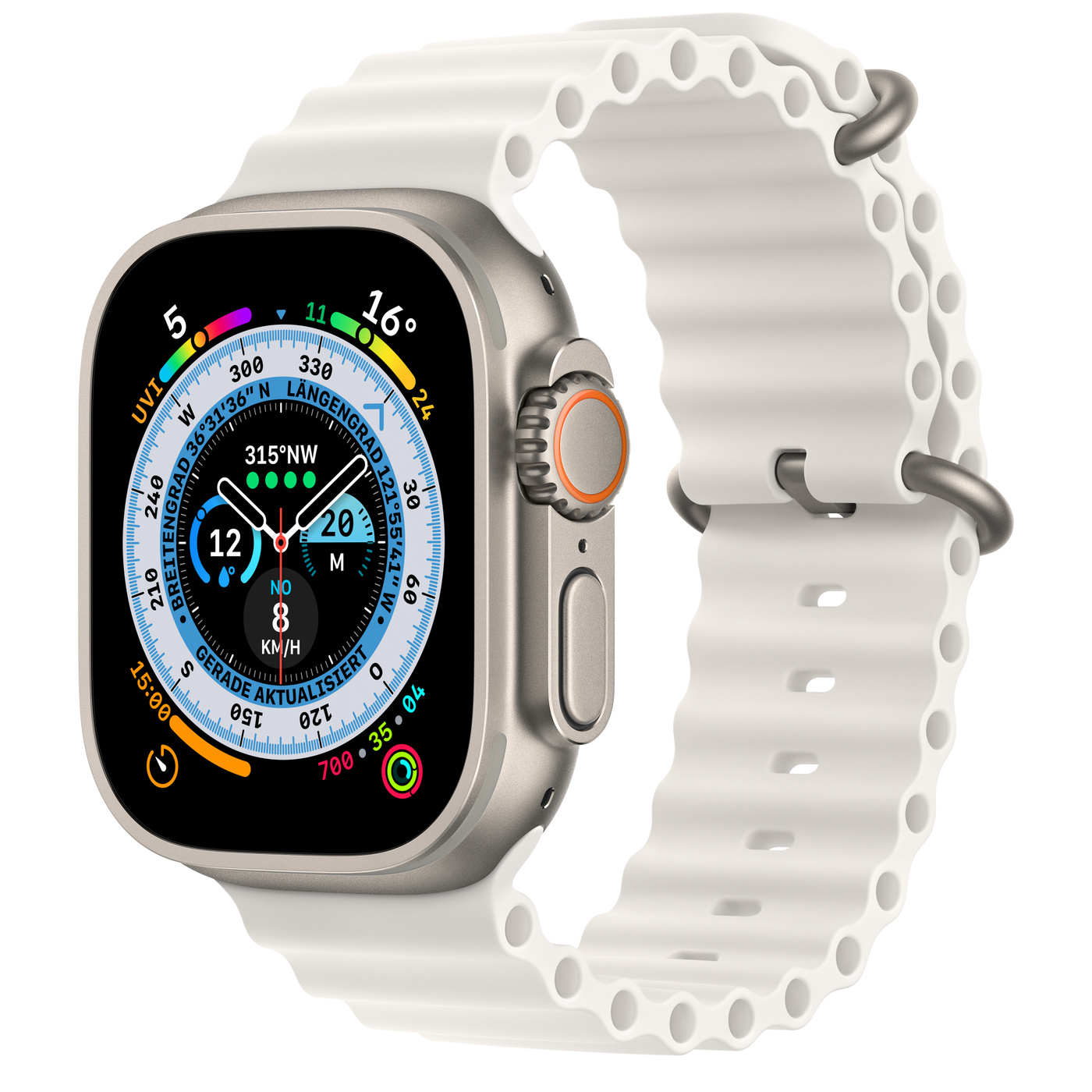 Apple Watch Ultra CEL 49 mm Titan + White Ocean Band