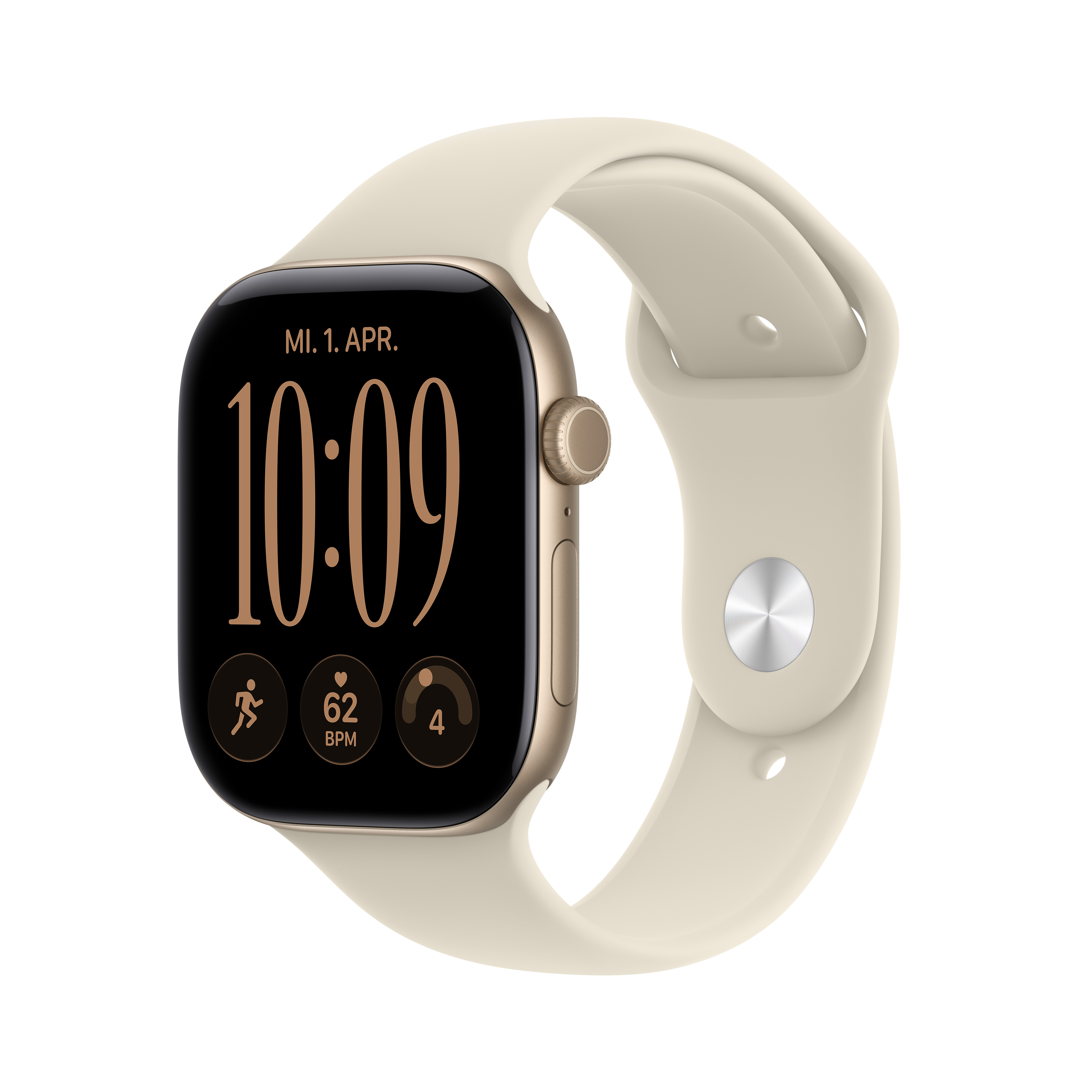 Apple Watch S12 GPS 46mm Light Gold Alu Case with Sand Sport Band S/M