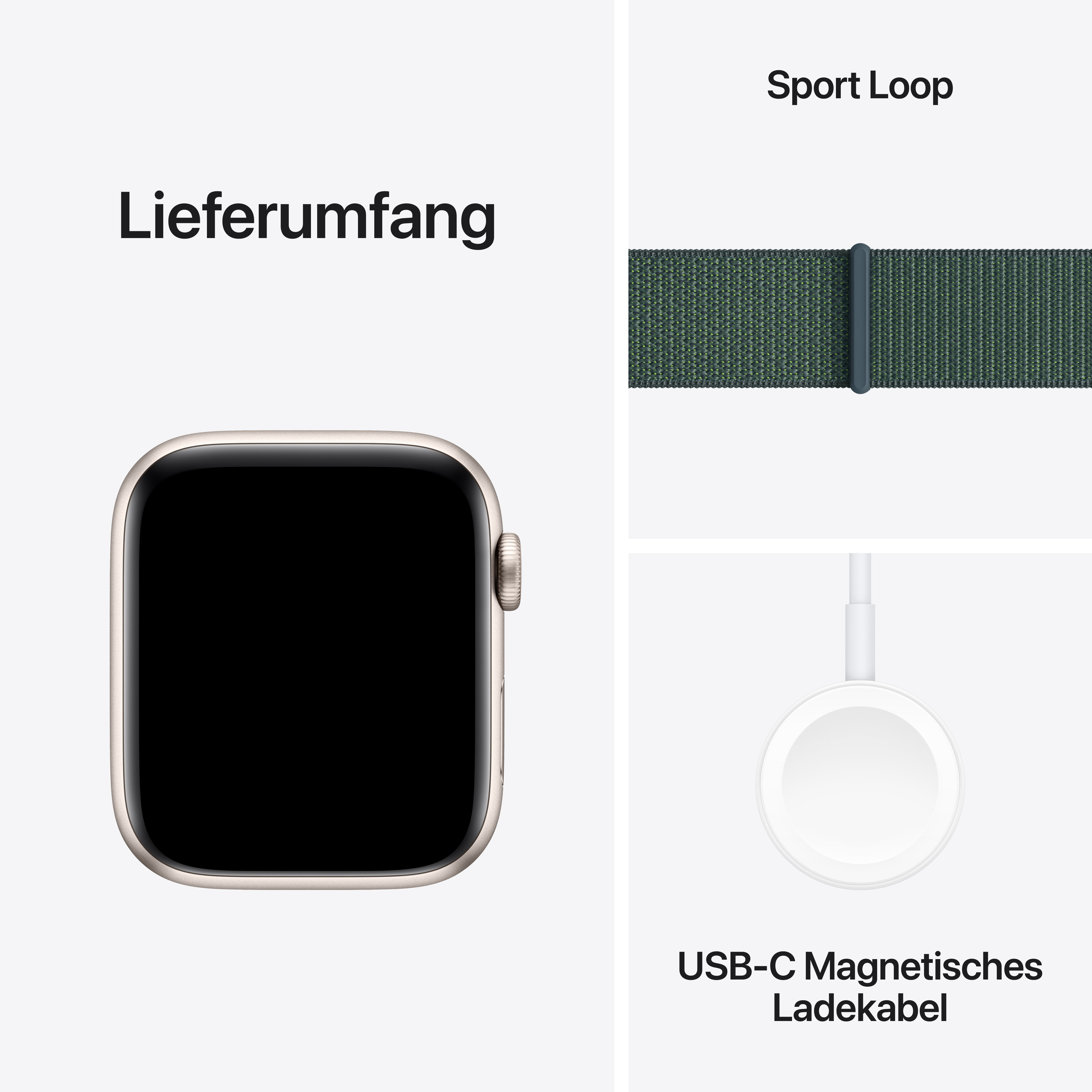 Apple Watch SE GPS 44mm Alu Starlight Lake Green Sp. Loop