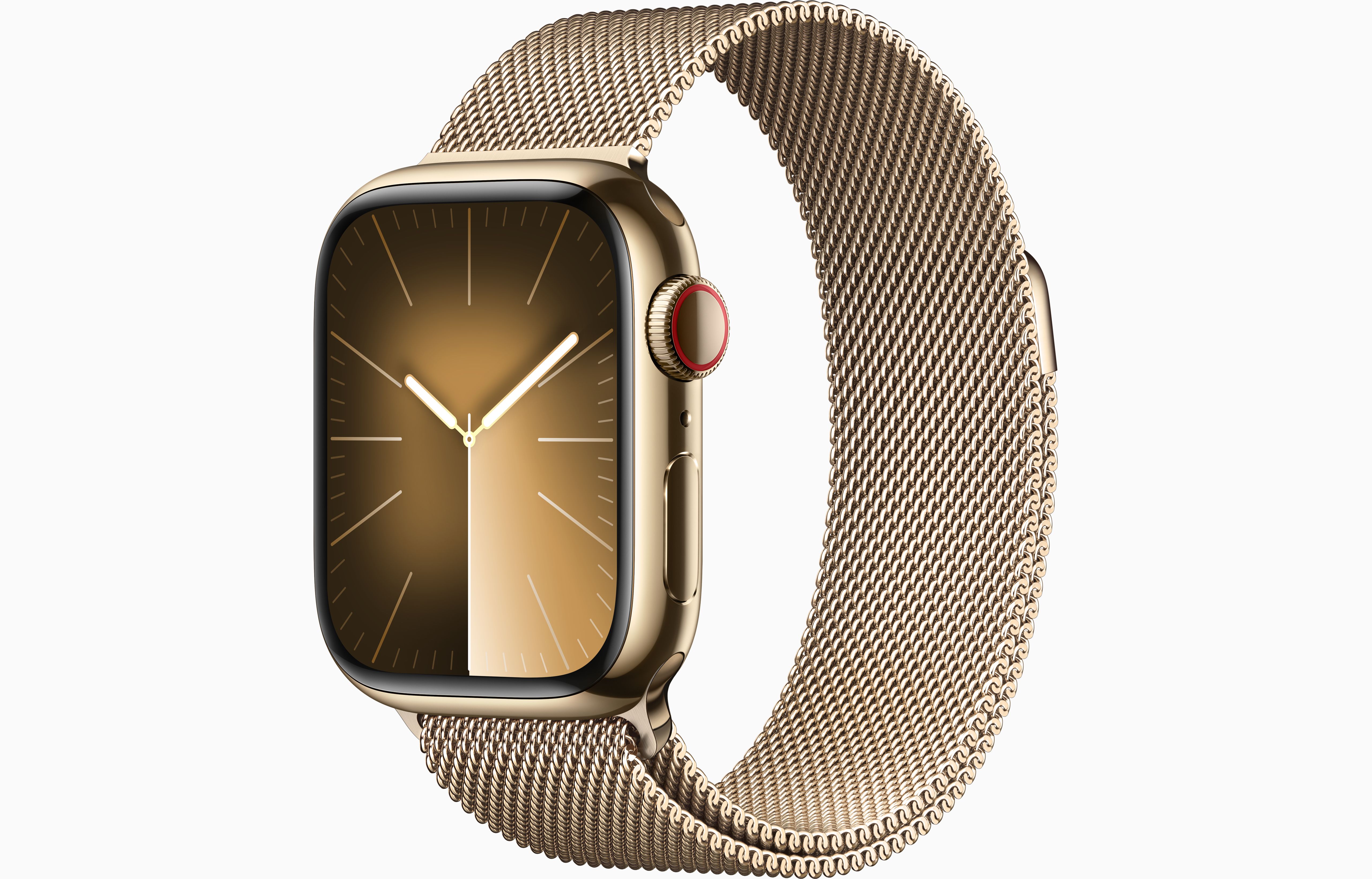 Apple Watch S9 CEL 41 mm Steel Gold + Gold Milanese Loop