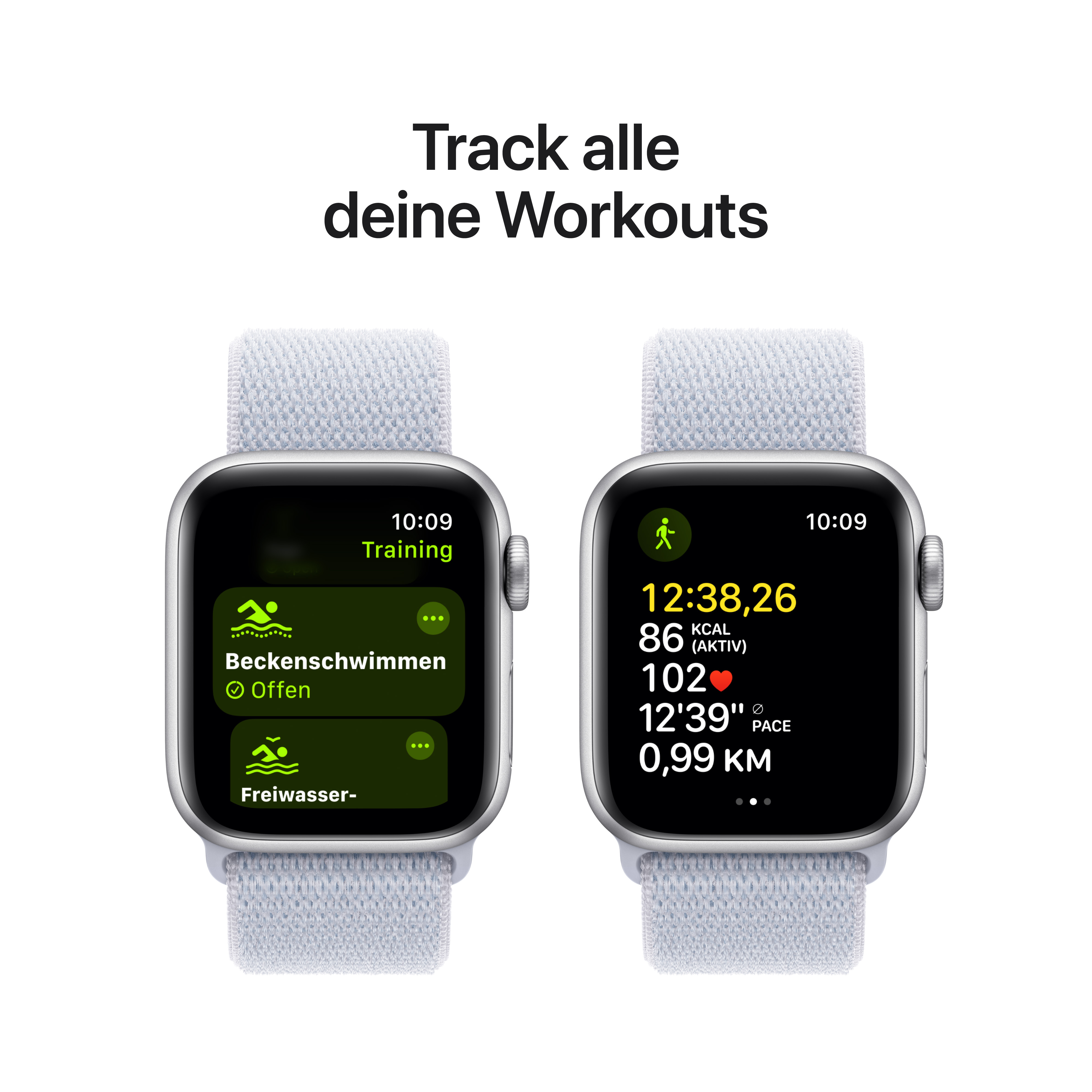 Apple Watch SE GPS 40mm Alu Silver Blue Cloud Sport Loop