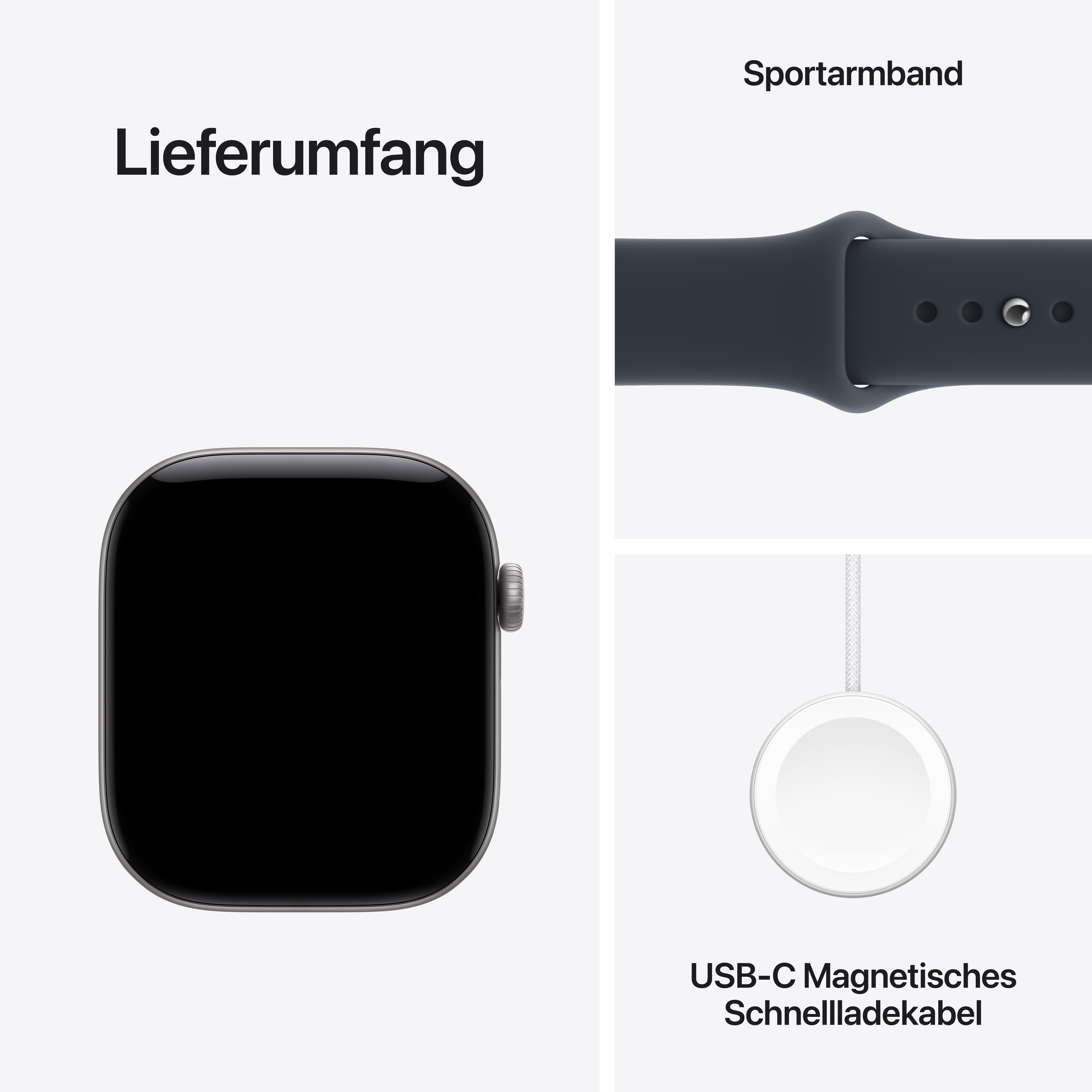 Apple Watch S12 GPS 46mm Space Grey Alu Case with Navy Blue Sport Band S/M
