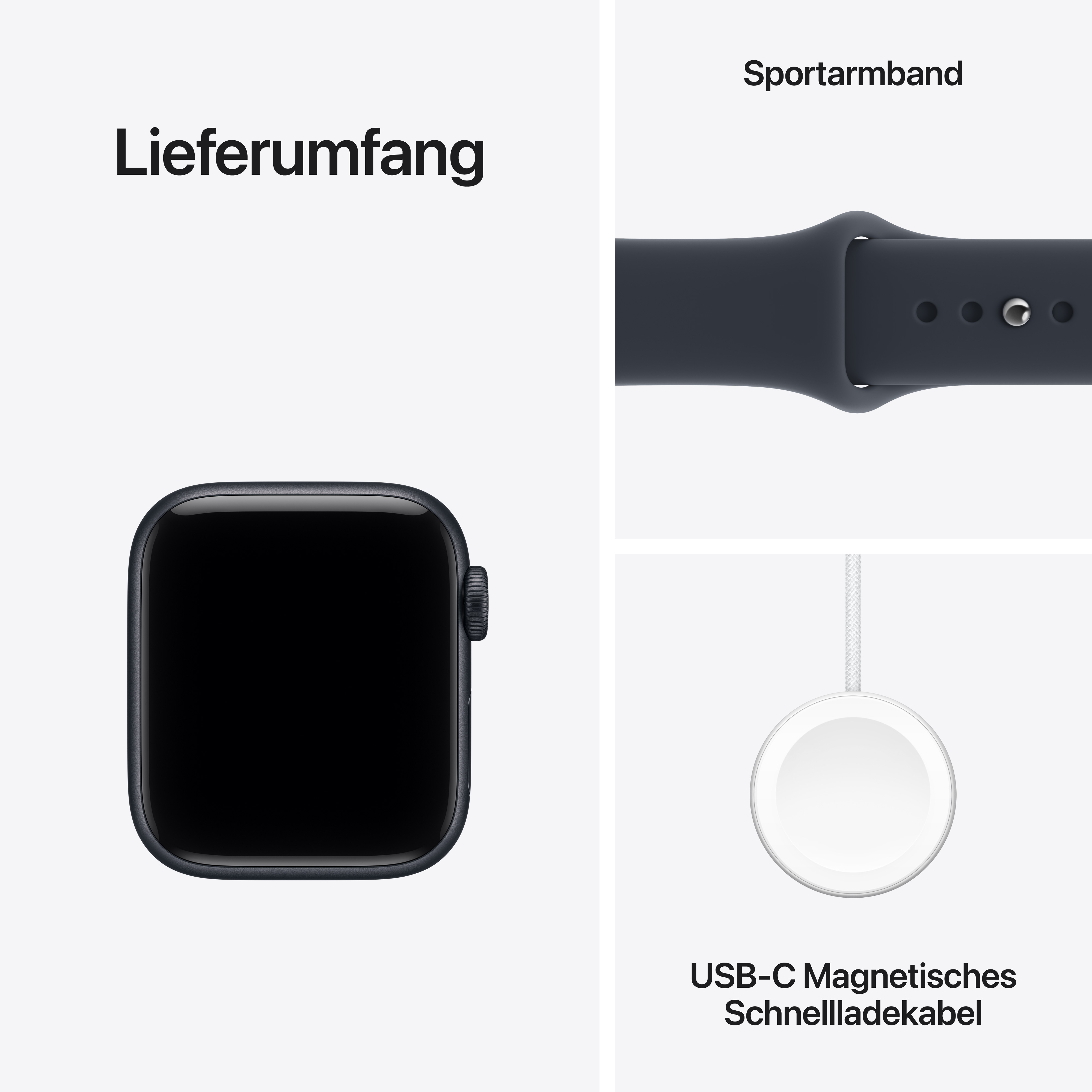Apple Watch SE 3 GPS 40mm Midnight Alu Case with Navy Blue Sport Band M/L