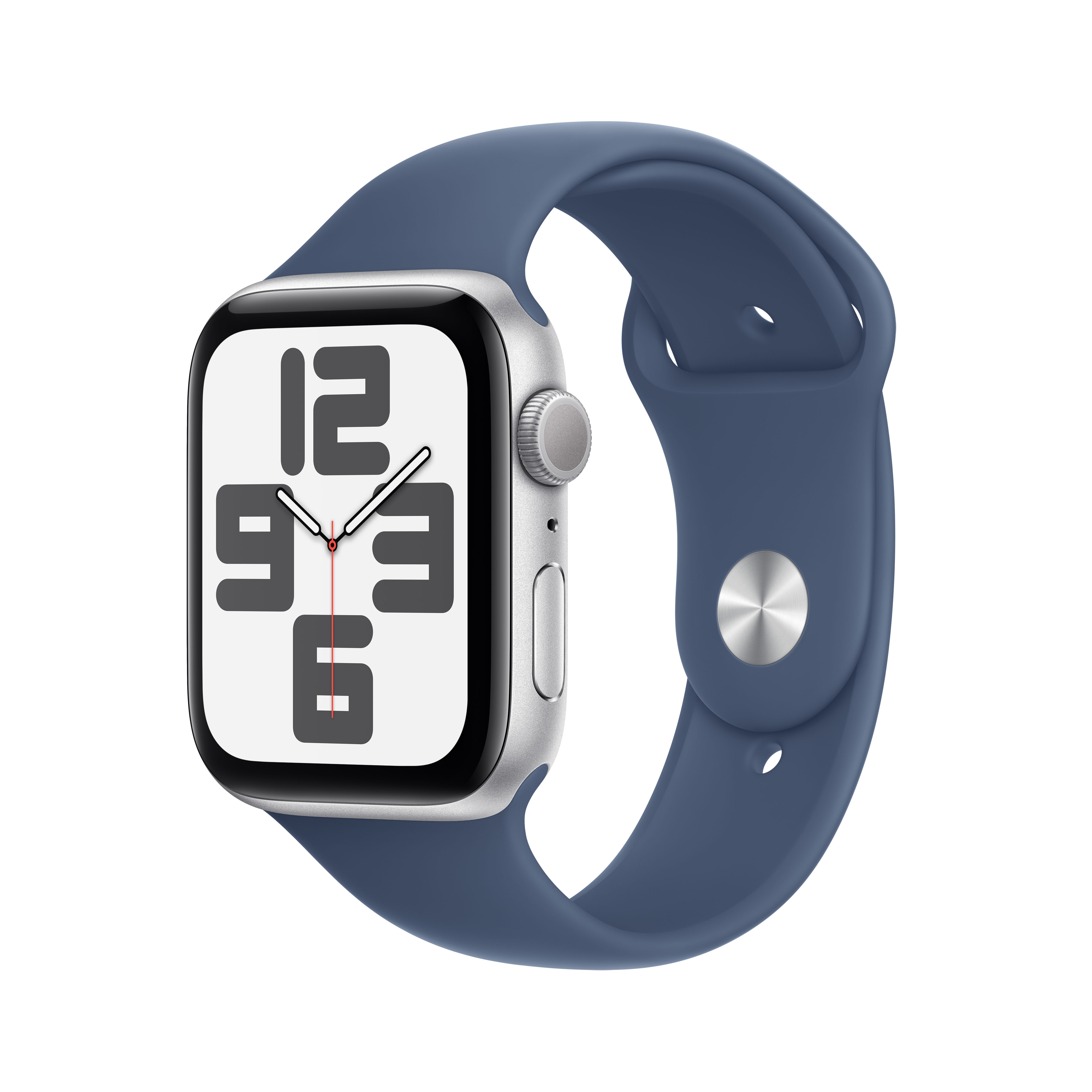 Apple Watch SE GPS 44mm Alu Silver Denim Sport Band S/M