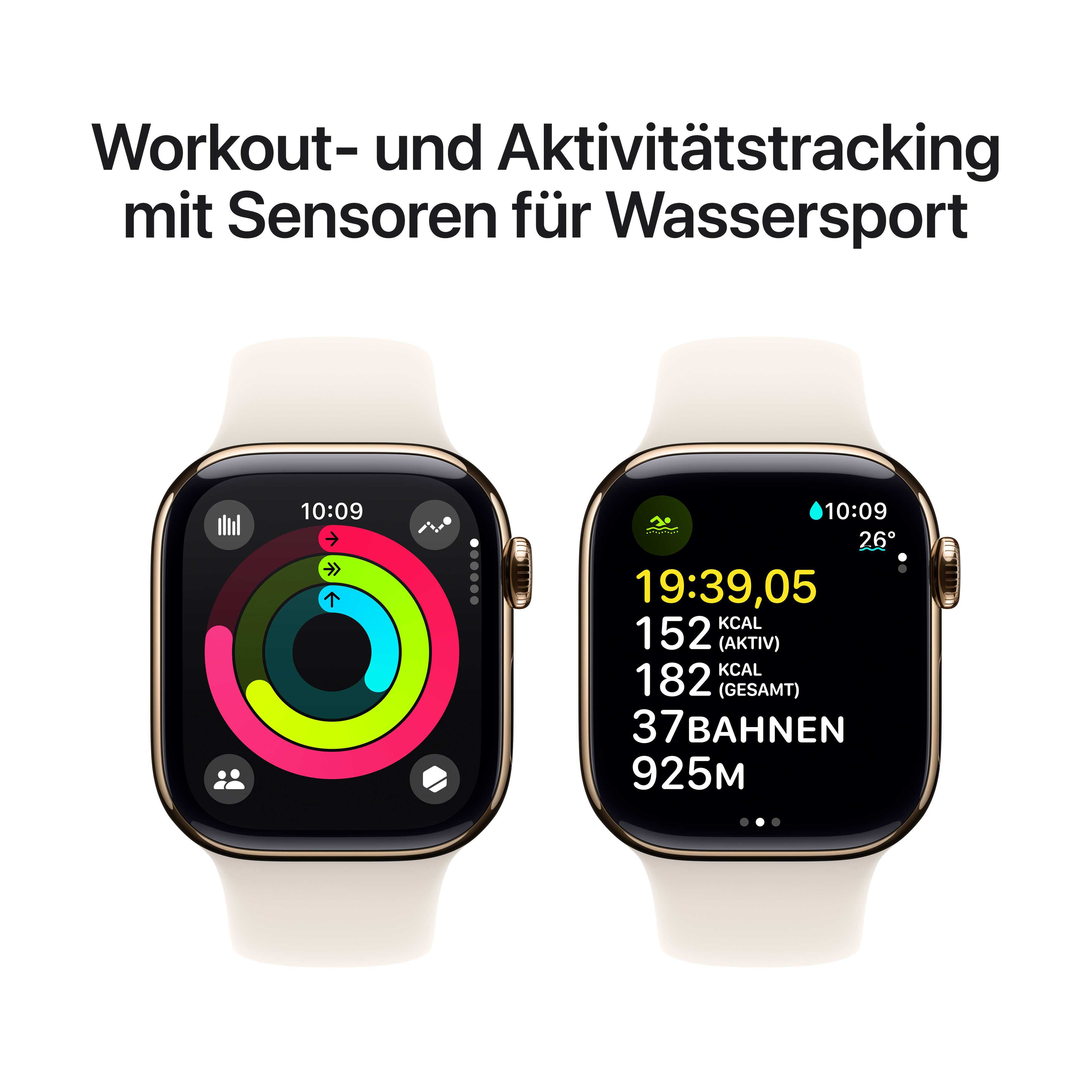 Apple Watch S10 Cel 42mm Gold Titan Starlight Sport Band S/M Apple Watch S10 Cel 42mm Gold Titan Starlight Sport Band S/M