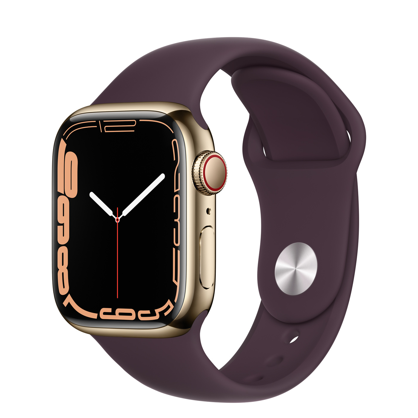Apple Watch Ser7 Steel GPS+Ce ll Gold 41mm Dark Cherry Sp