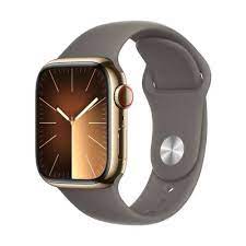 Apple Watch S9 CEL 41 mm Steel Gold + Clay Sport Band S/M