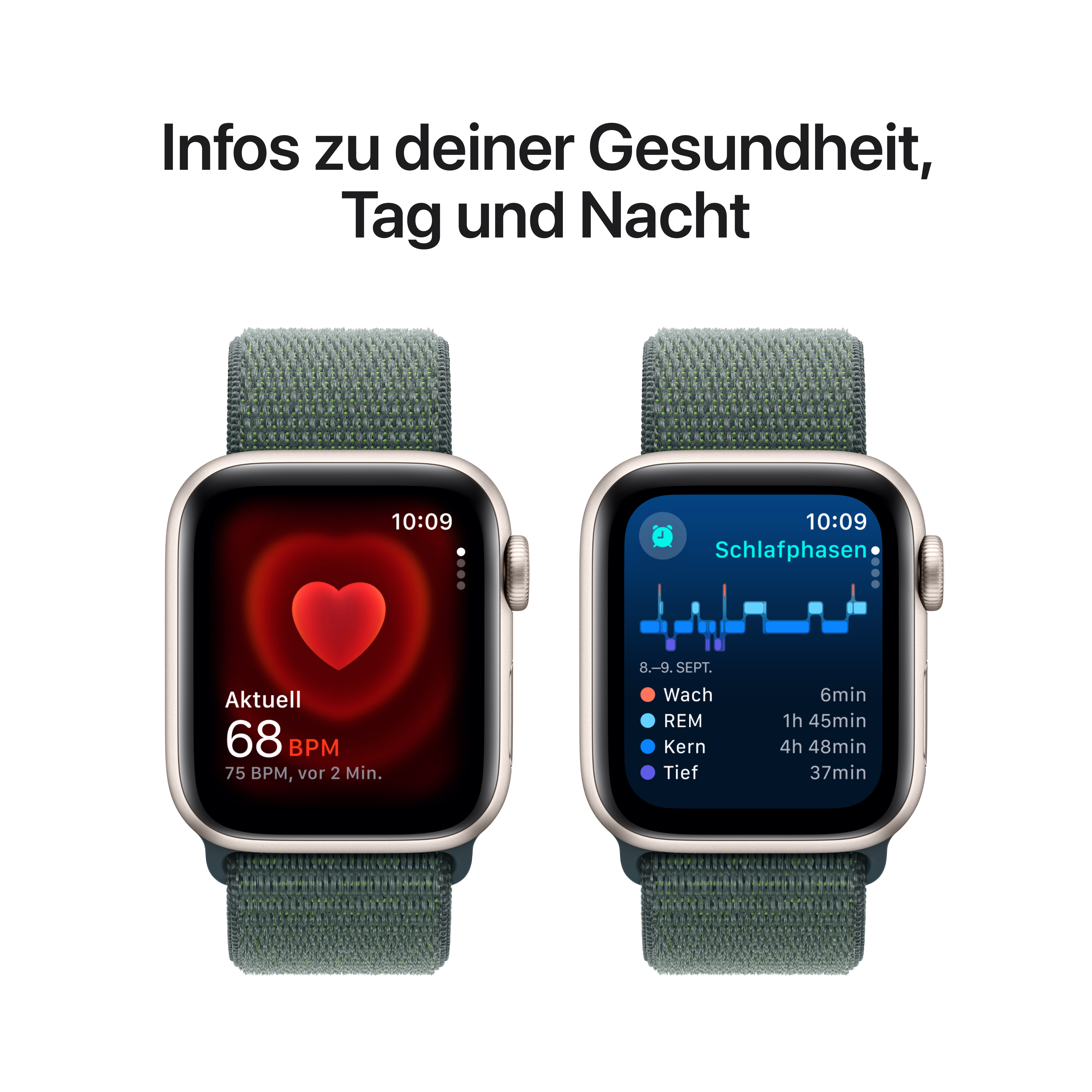 Apple Watch SE GPS 40 mm Alu Starlight Lake Green Sport Loop