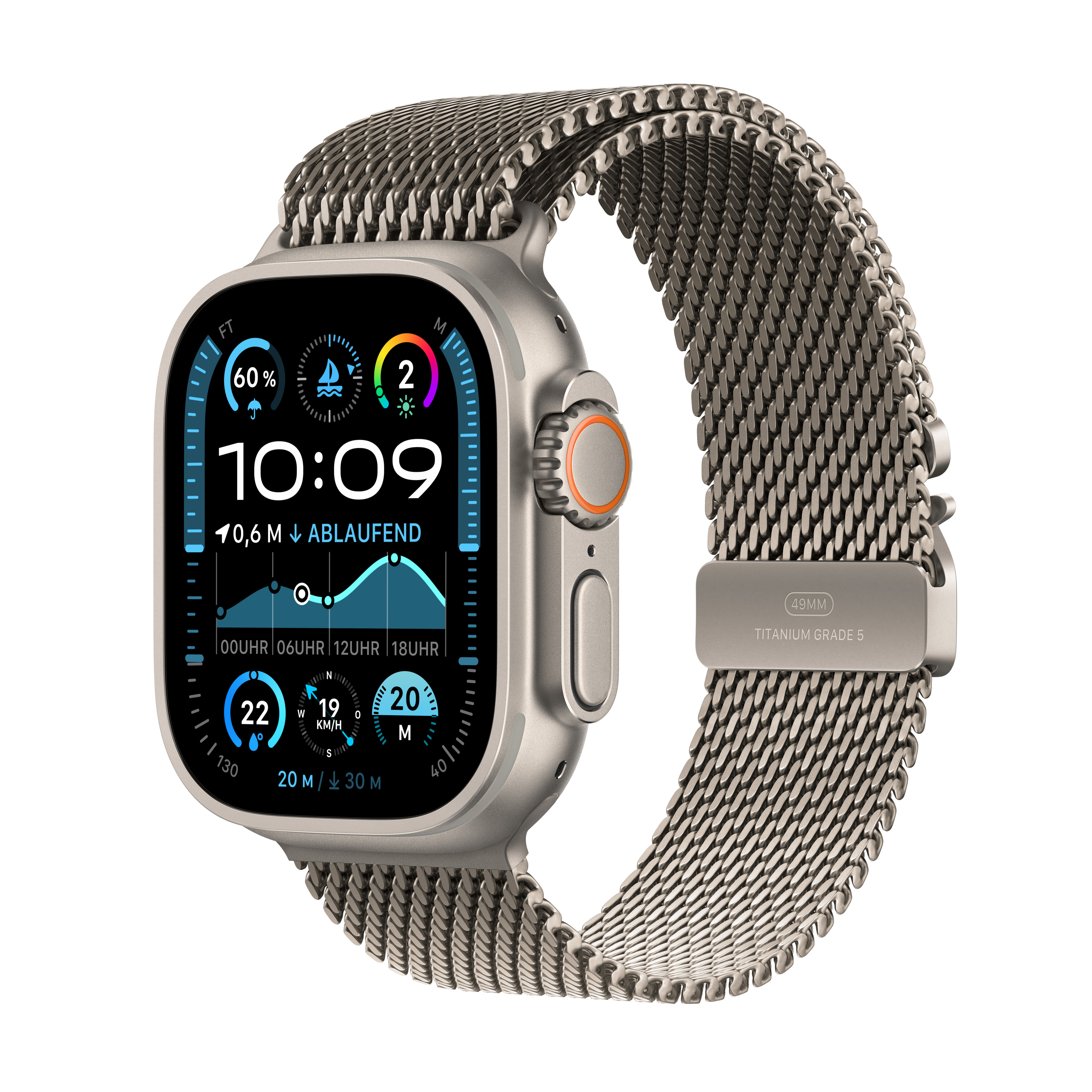 Apple Watch Ultra 2 Cel 49 mm Natural Titan with Milanese Loop M