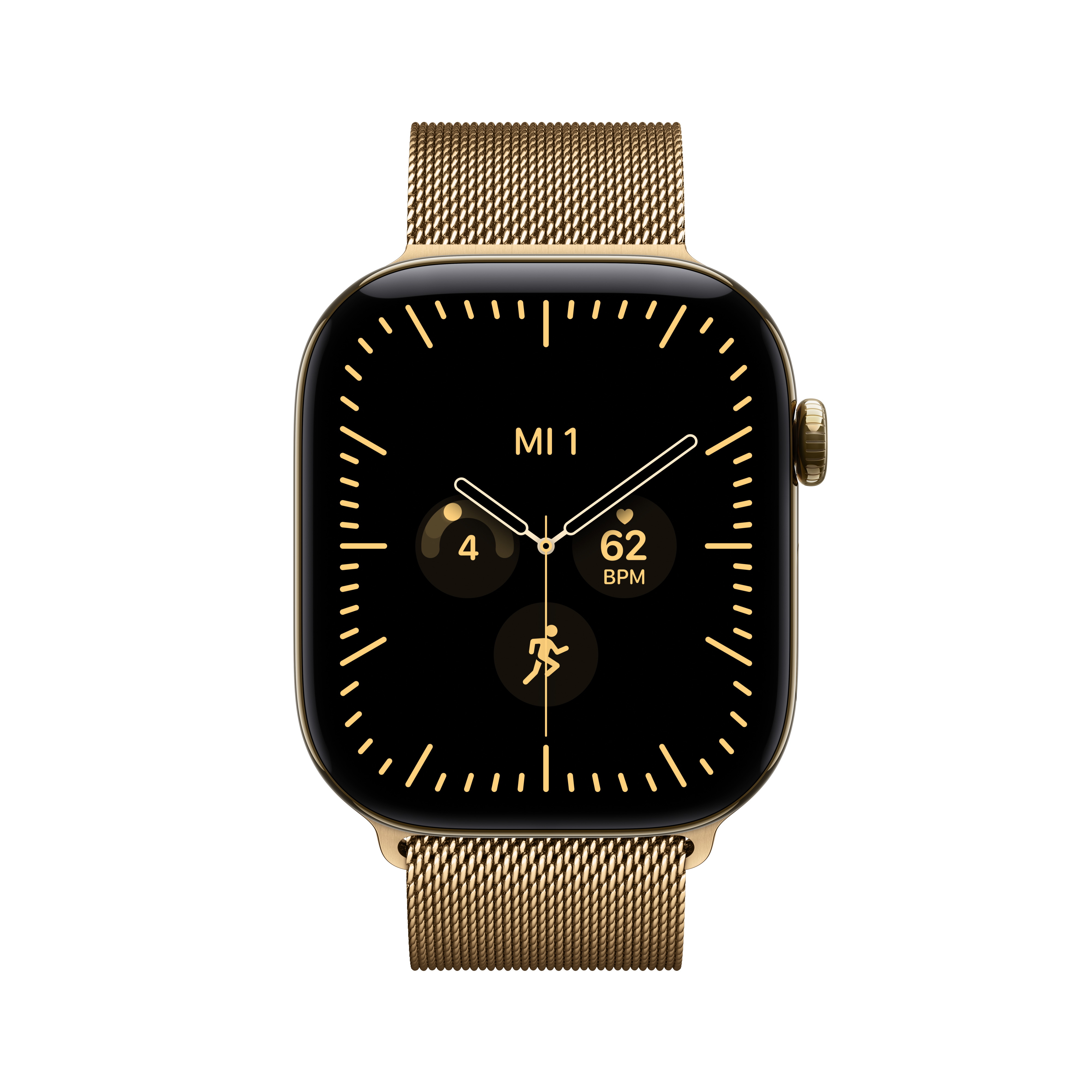 Apple Watch S12 Cell. 46mm Radiant Gold Titanium Case with Radiant Gold Milanese Loop S/M